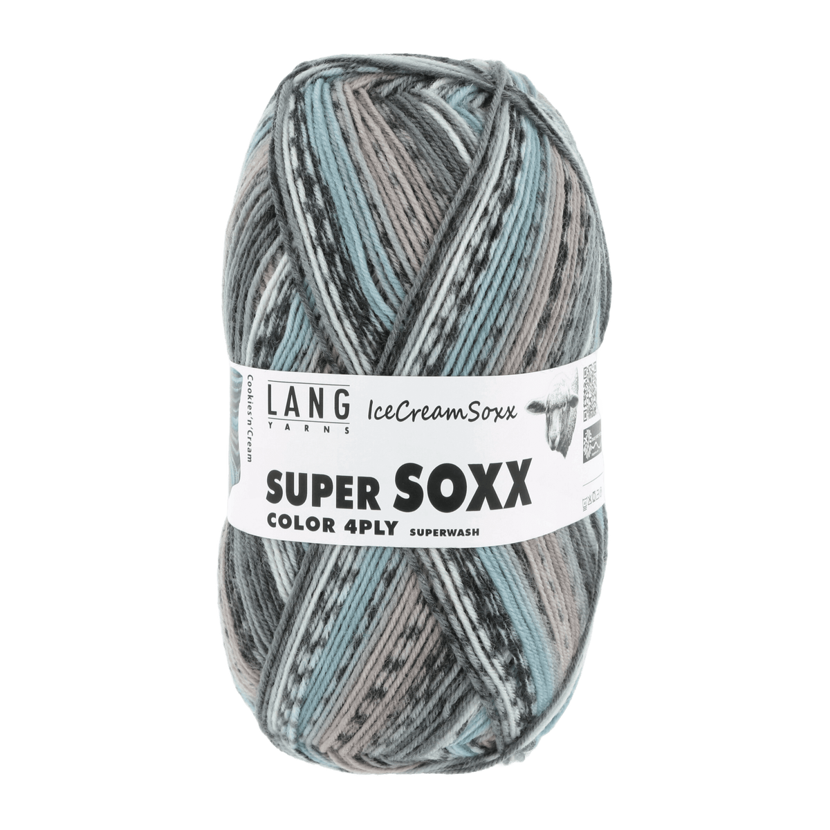 Lang Yarns Sock Yarn Light Blue / Dusky Pink - Cookies 'n' Cream LANGYARNS | Sock Yarn | SUPER SOXX COLOUR | 4-Ply | 901