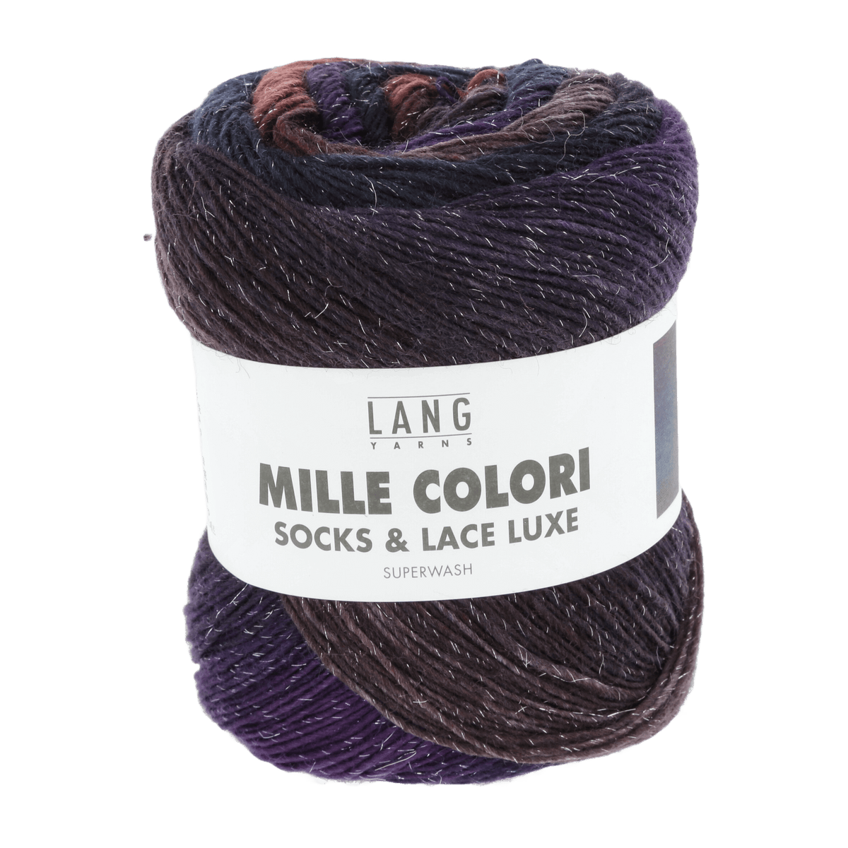 Lang Yarns Sock Yarn Light Brown / Petrol / Eggplant LANGYARNS | Sock Yarn | MILLE COLORI SOCKS & LACE LUXE | 859
