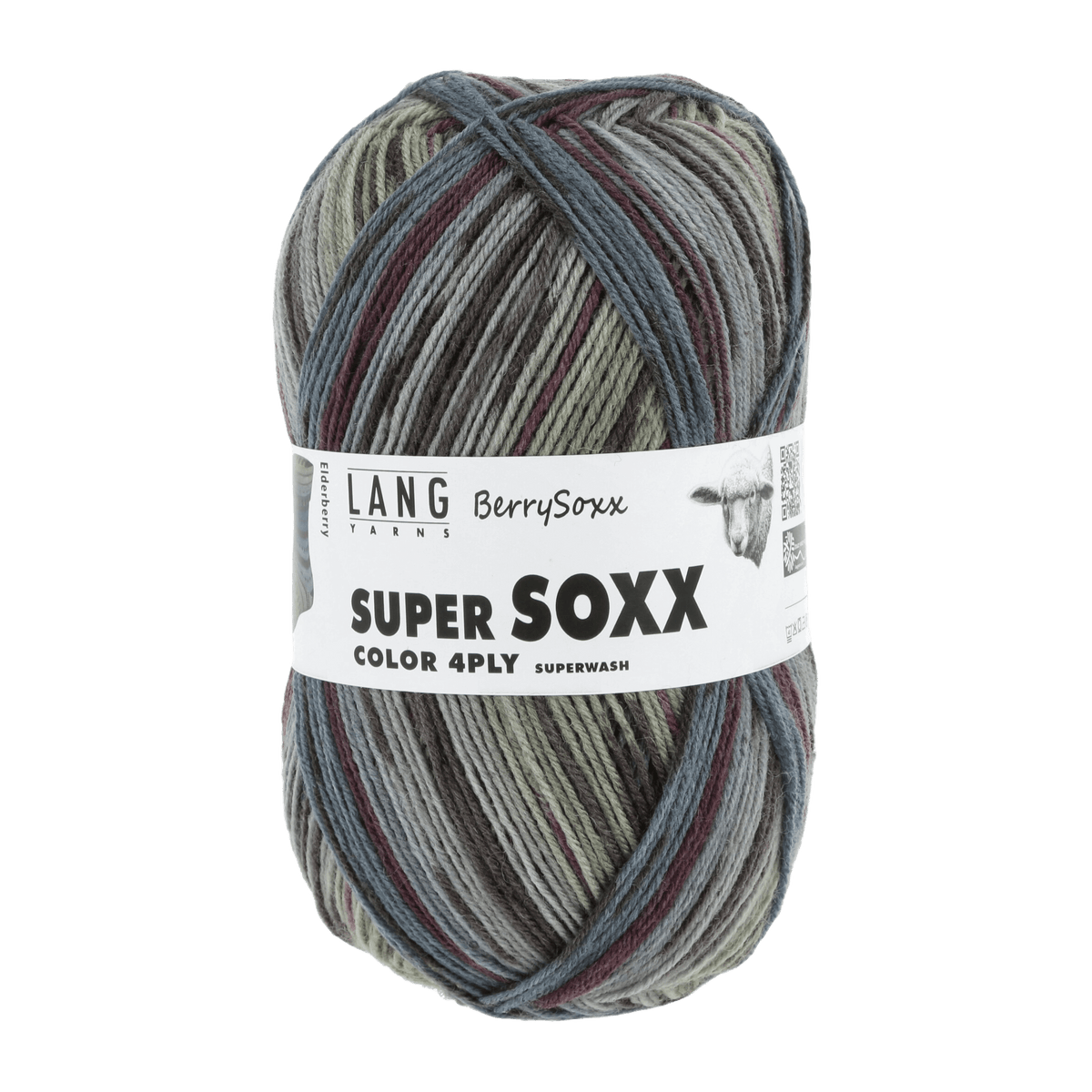 Lang Yarns Sock Yarn Light Greeen / Petrol - Elderberry LANGYARNS | Sock Yarn | SUPER SOXX COLOUR | 4-Ply | 901