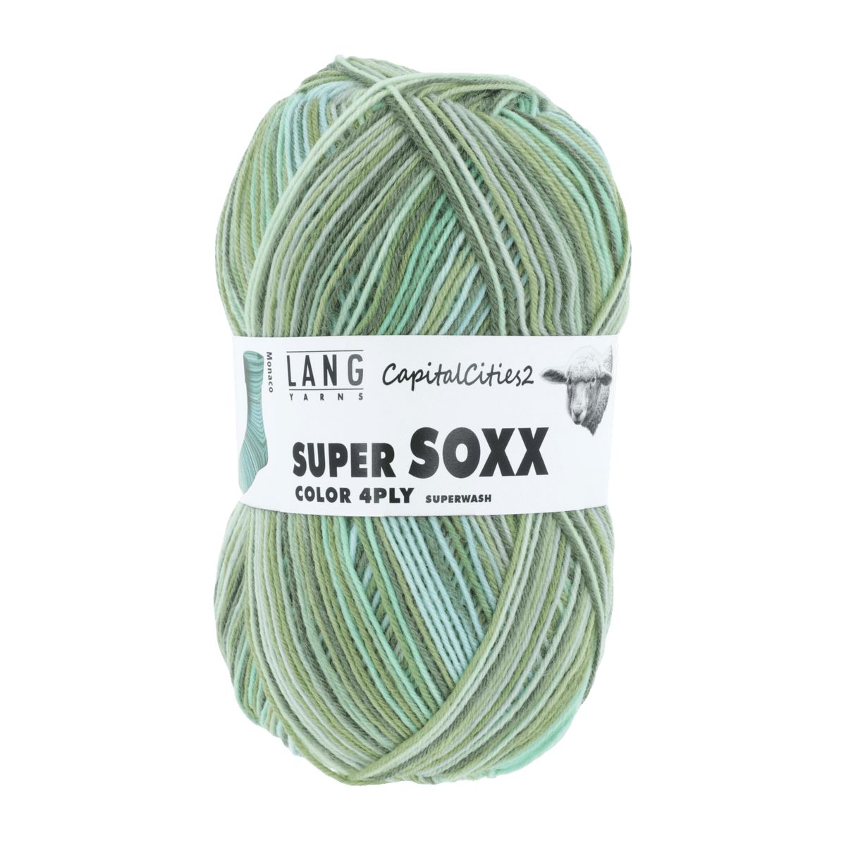 Lang Yarns Sock Yarn Light Green - Monaco LANGYARNS | Sock Yarn | SUPER SOXX COLOUR | 4-Ply | 901