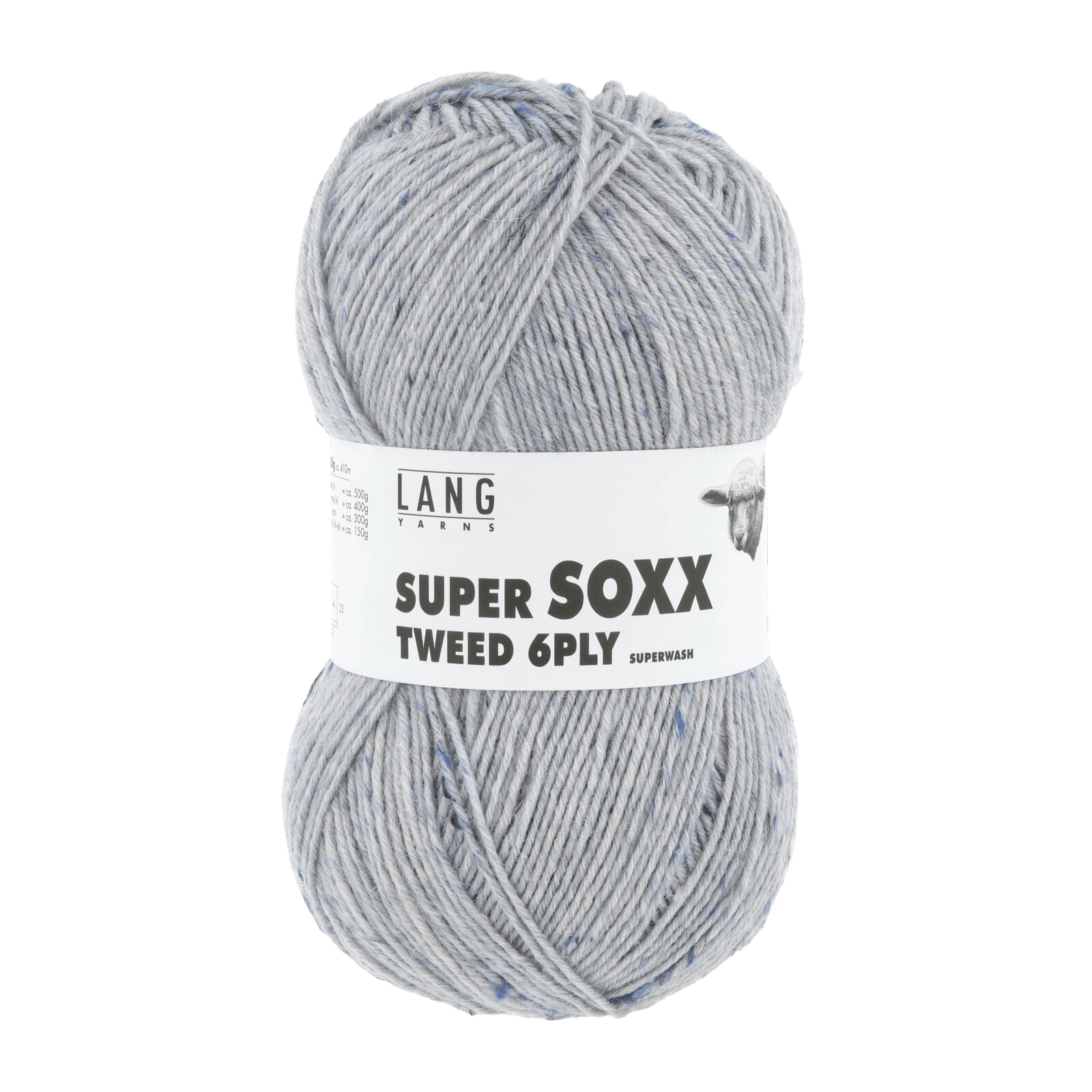 Lang Yarns Sock Yarn Light Jeans LANGYARNS | Sock Yarn | SUPER SOXX TWEED | 6-Ply | 1137