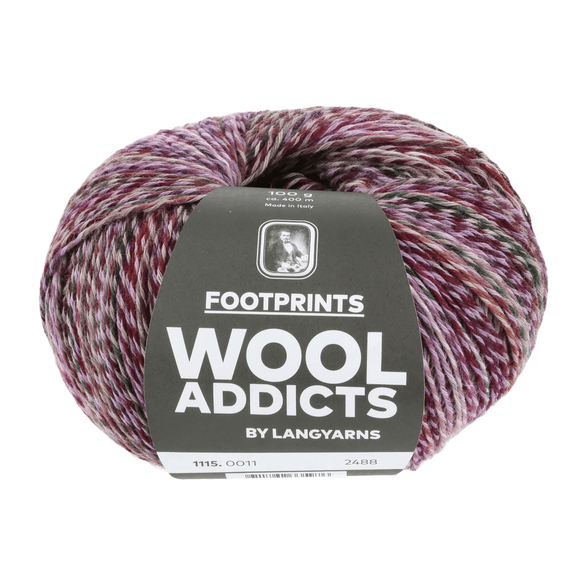 Lang Yarns Sock Yarn Lilac / Fuchsia / Brown LANGYARNS | WOOL ADDICTS | Sock Yarn | FOOTPRINTS | 4-Ply | 1115