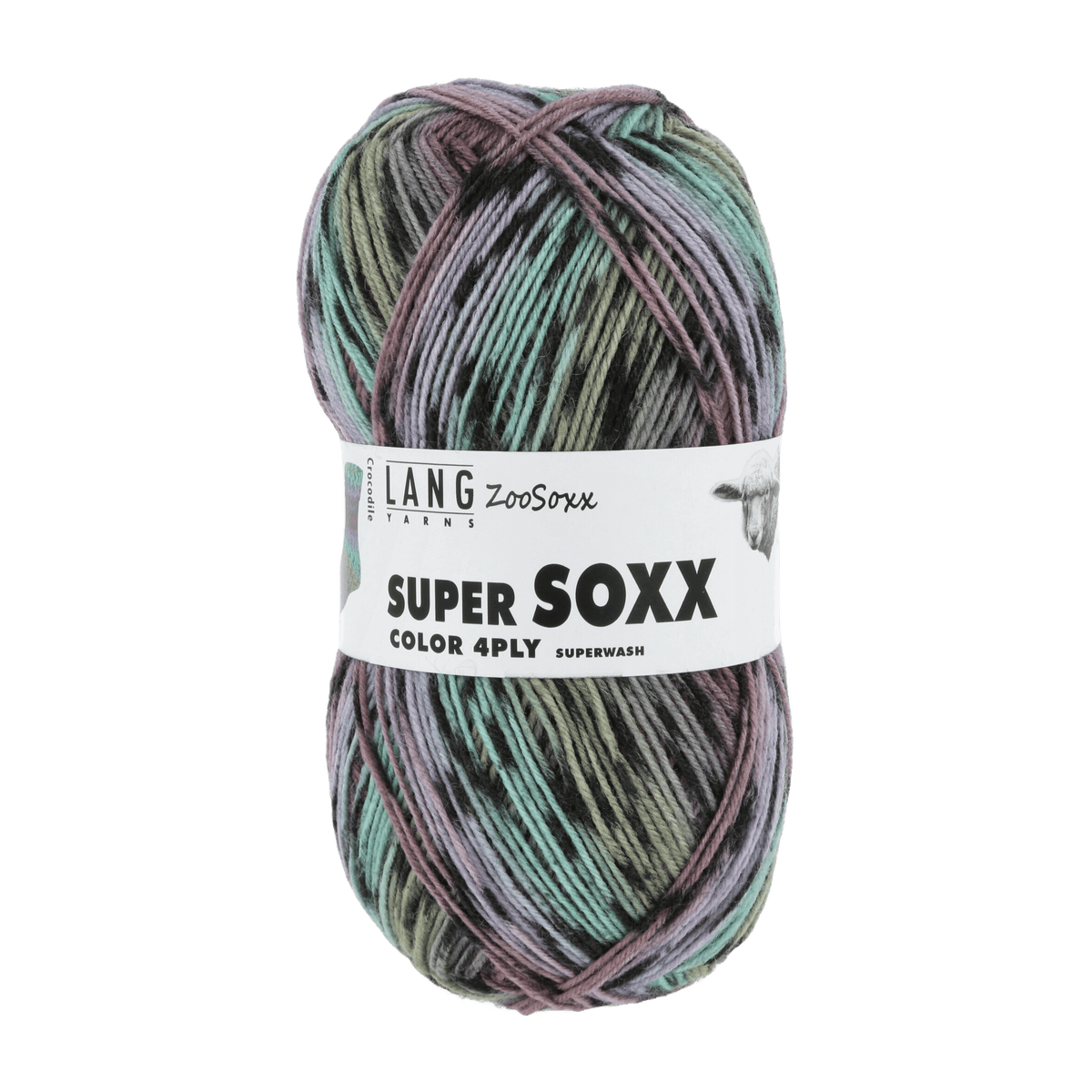 Lang Yarns Sock Yarn Lilac / Mint / Grey - Crocodile LANGYARNS | Sock Yarn | SUPER SOXX COLOUR | 4-Ply | 901