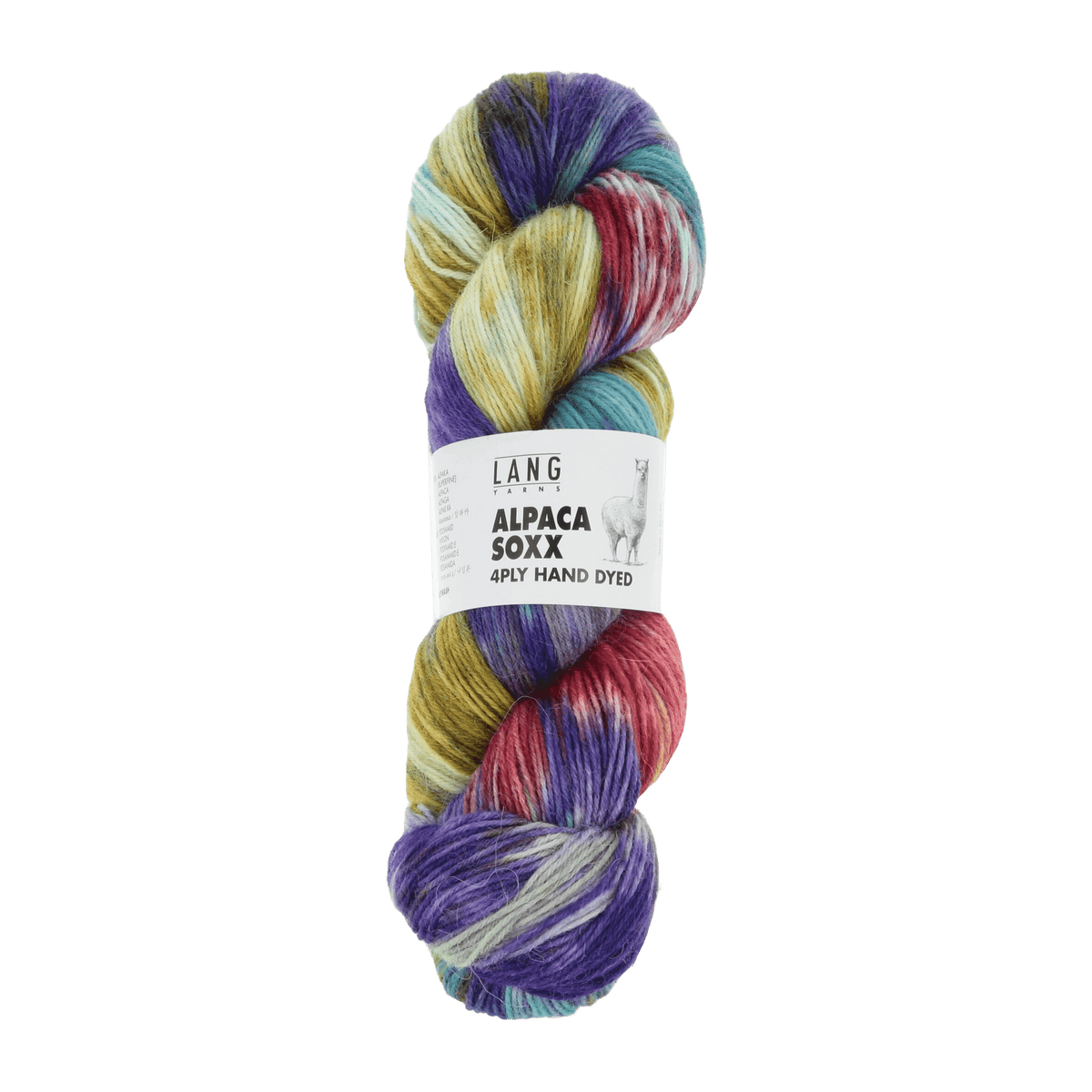 Lang Yarns Sock Yarn Lilac / Mustard Yellow / Turquoise LANGYARNS | Sock Yarn | Alpaca Soxx | 4-Ply | Hand-Dyed | 1132