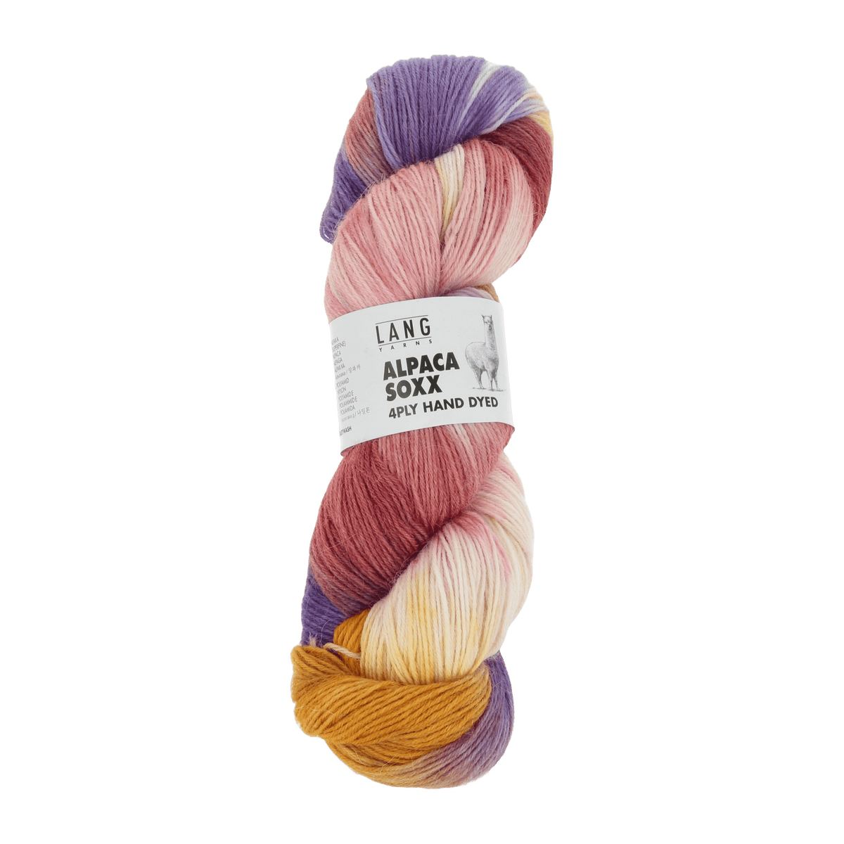 Lang Yarns Sock Yarn Lilac / Red / Yellow LANGYARNS | Sock Yarn | Alpaca Soxx | 4-Ply | Hand-Dyed | 1132