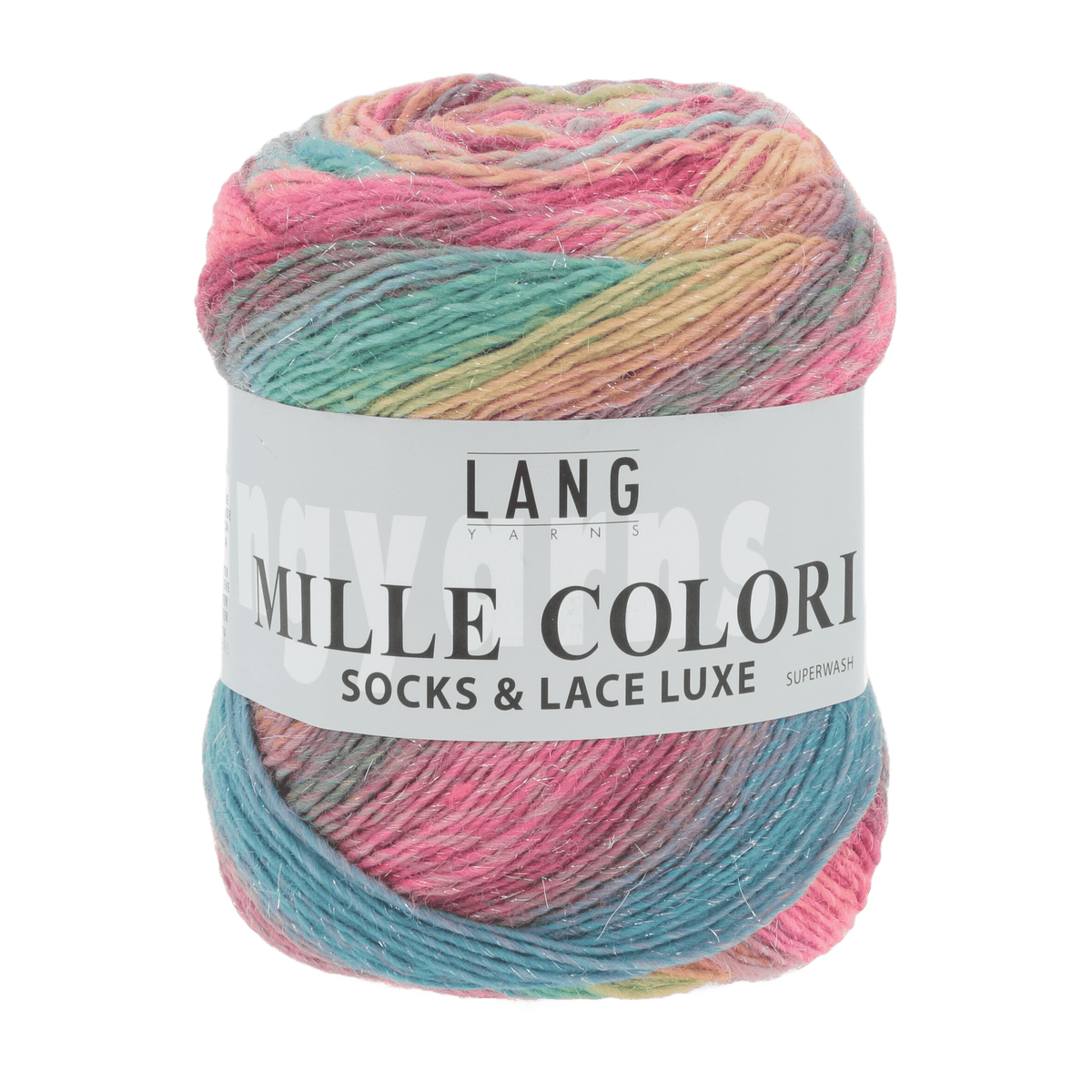 Lang Yarns Sock Yarn Multicolour Light Blue / Red / Brown LANGYARNS | Sock Yarn | MILLE COLORI SOCKS & LACE LUXE | 859