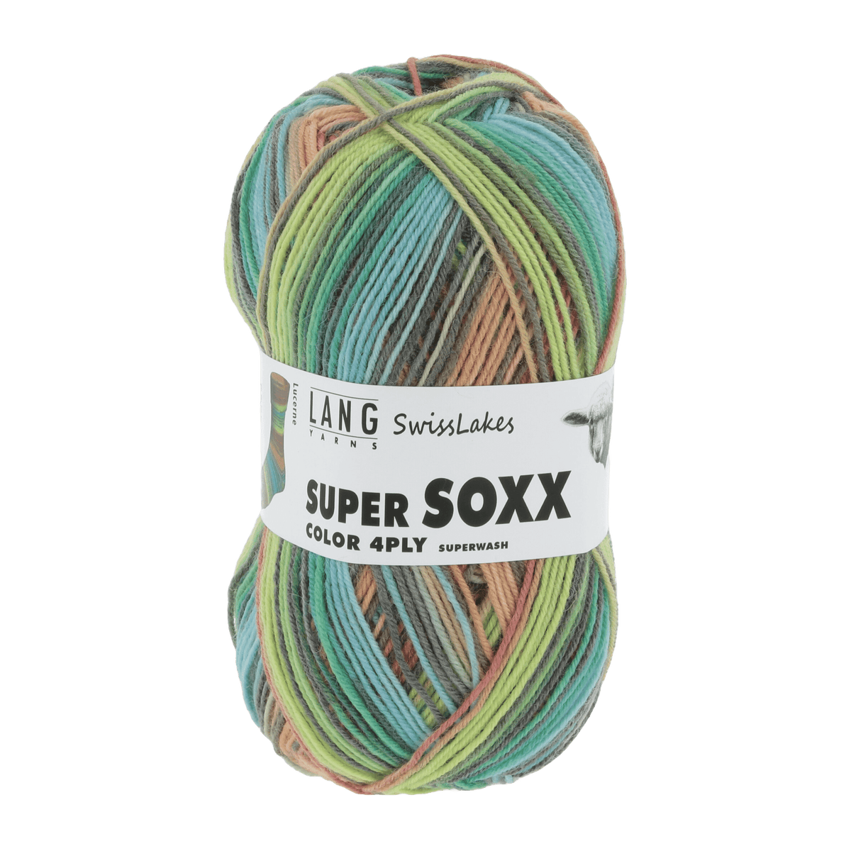 Lang Yarns Sock Yarn Multicolour - Lucerne LANGYARNS | Sock Yarn | SUPER SOXX COLOUR | 4-Ply | 901