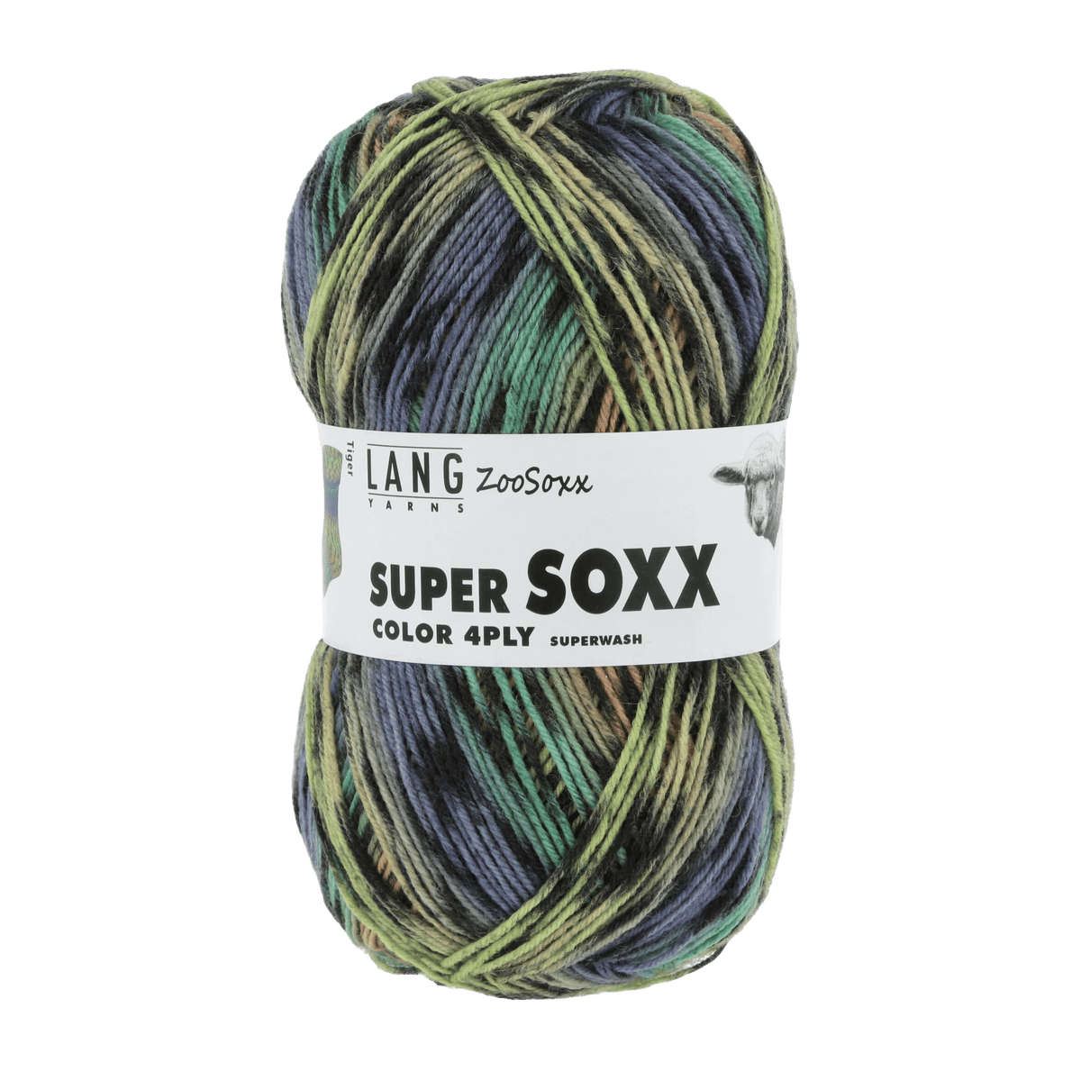 Lang Yarns Sock Yarn Multicolour - Tiger LANGYARNS | Sock Yarn | SUPER SOXX COLOUR | 4-Ply | 901