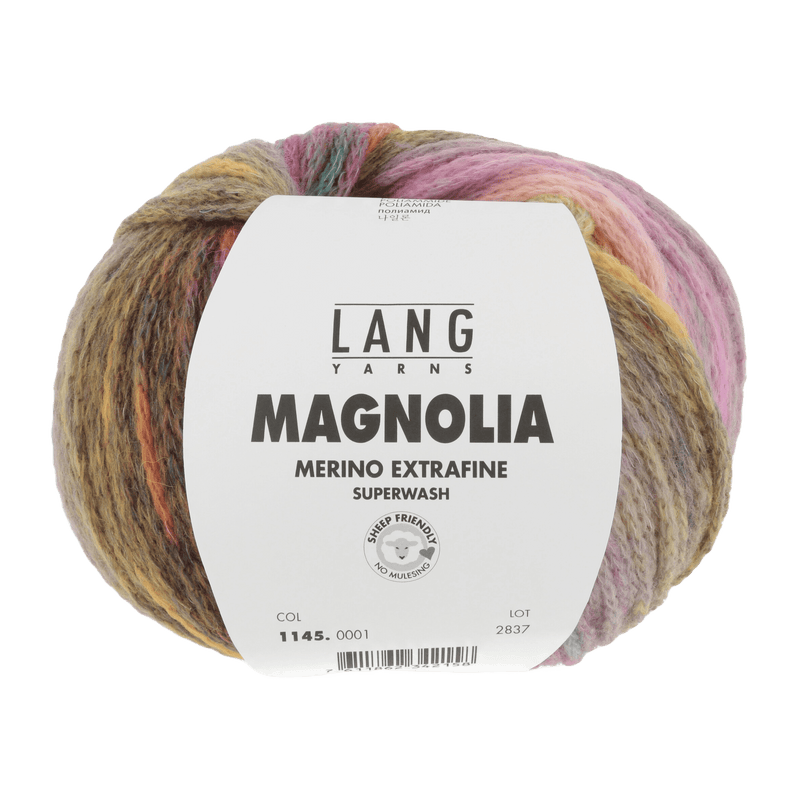 Lang Yarns Sock Yarn Mustard Yellow / Grey / Fuchsia LANGYARNS | Magnolia | Worsted | 1145