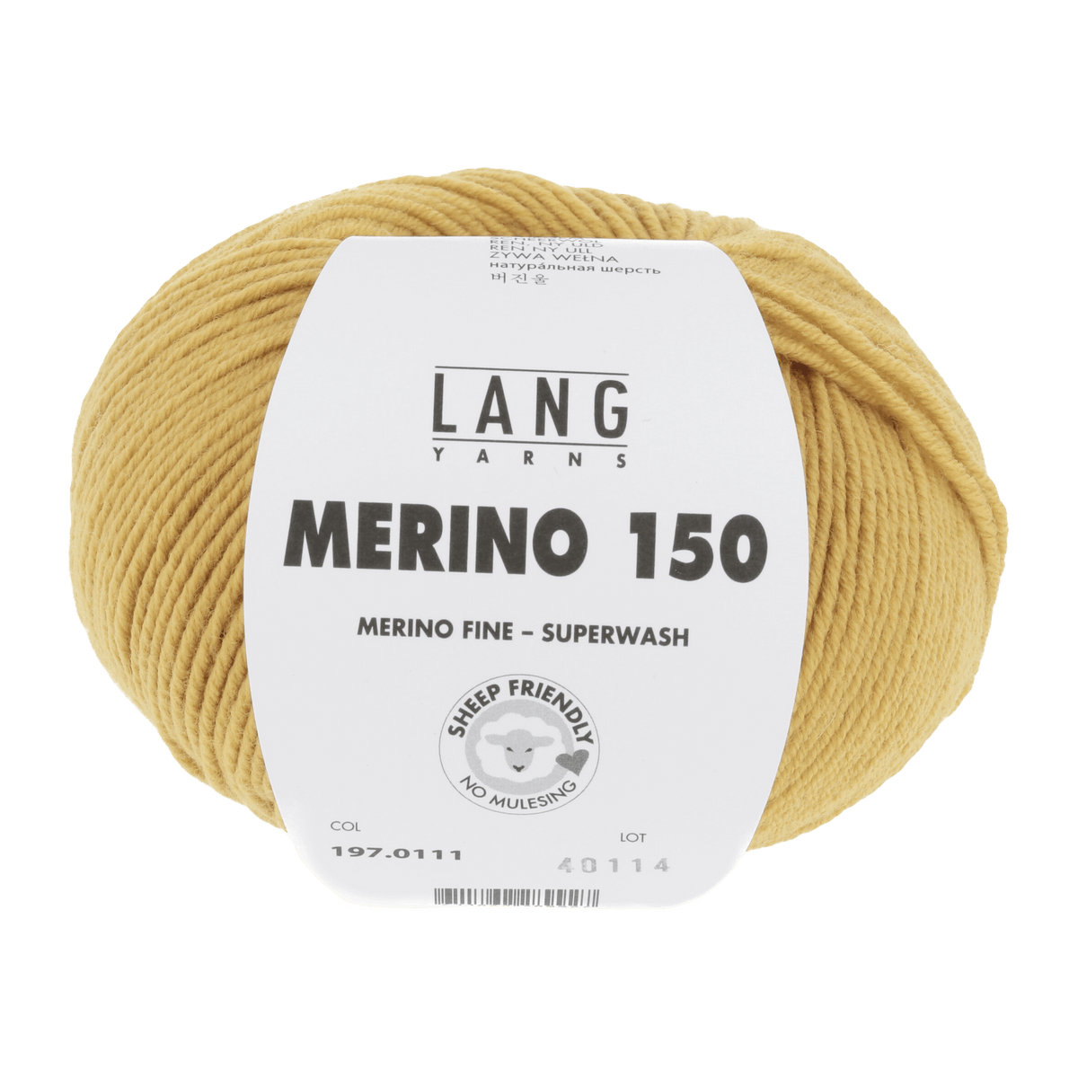 Lang Yarns Sock Yarn Mustard Yellow LANGYARNS | Merino 150 | Sock / Baby | 197