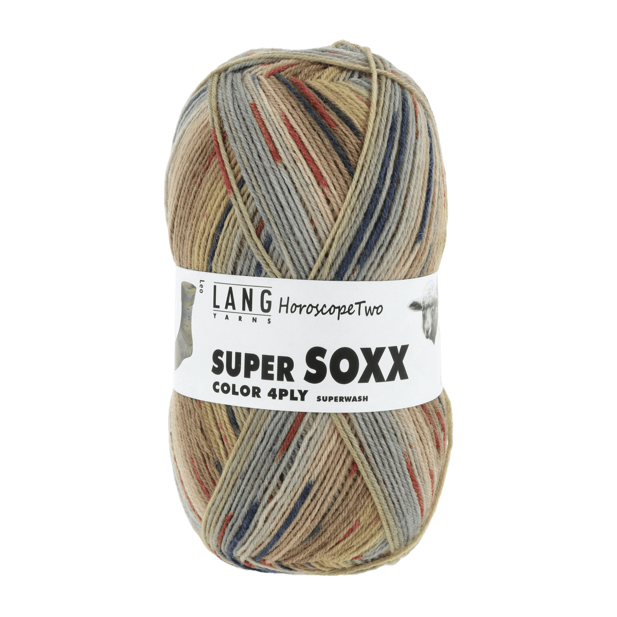 Lang Yarns Sock Yarn Mustard / Yellow - Leo LANGYARNS | Sock Yarn | SUPER SOXX COLOUR | 4-Ply | 901