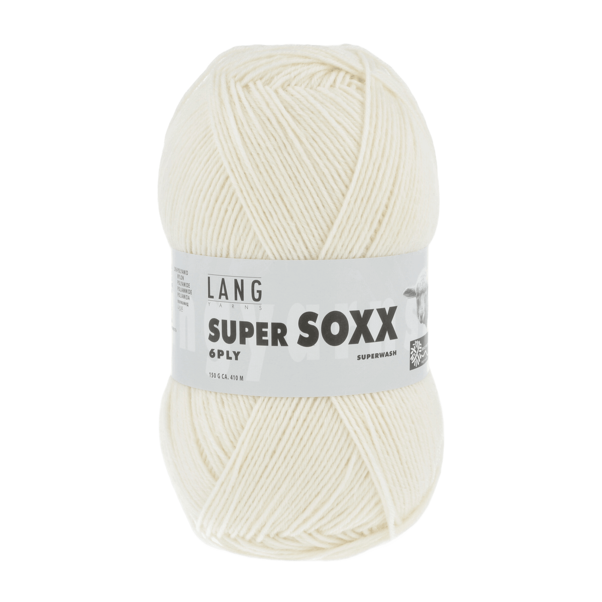 Lang Yarns Sock Yarn Offwhite LANGYARNS | Sock Yarn | SUPER SOXX | 6-Ply | 907