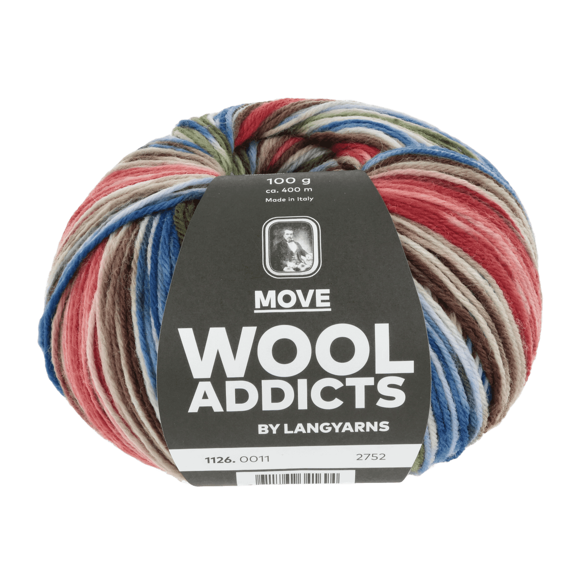 Lang Yarns Sock Yarn Olive / Blue / Red LANGYARNS | WOOL ADDICTS | Sock Yarn | MOVE | 4-Ply | 1126