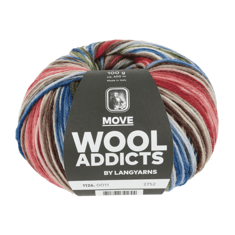 Lang Yarns Sock Yarn Olive / Blue / Red LANGYARNS | WOOL ADDICTS | Sock Yarn | MOVE | 4-Ply | 1126