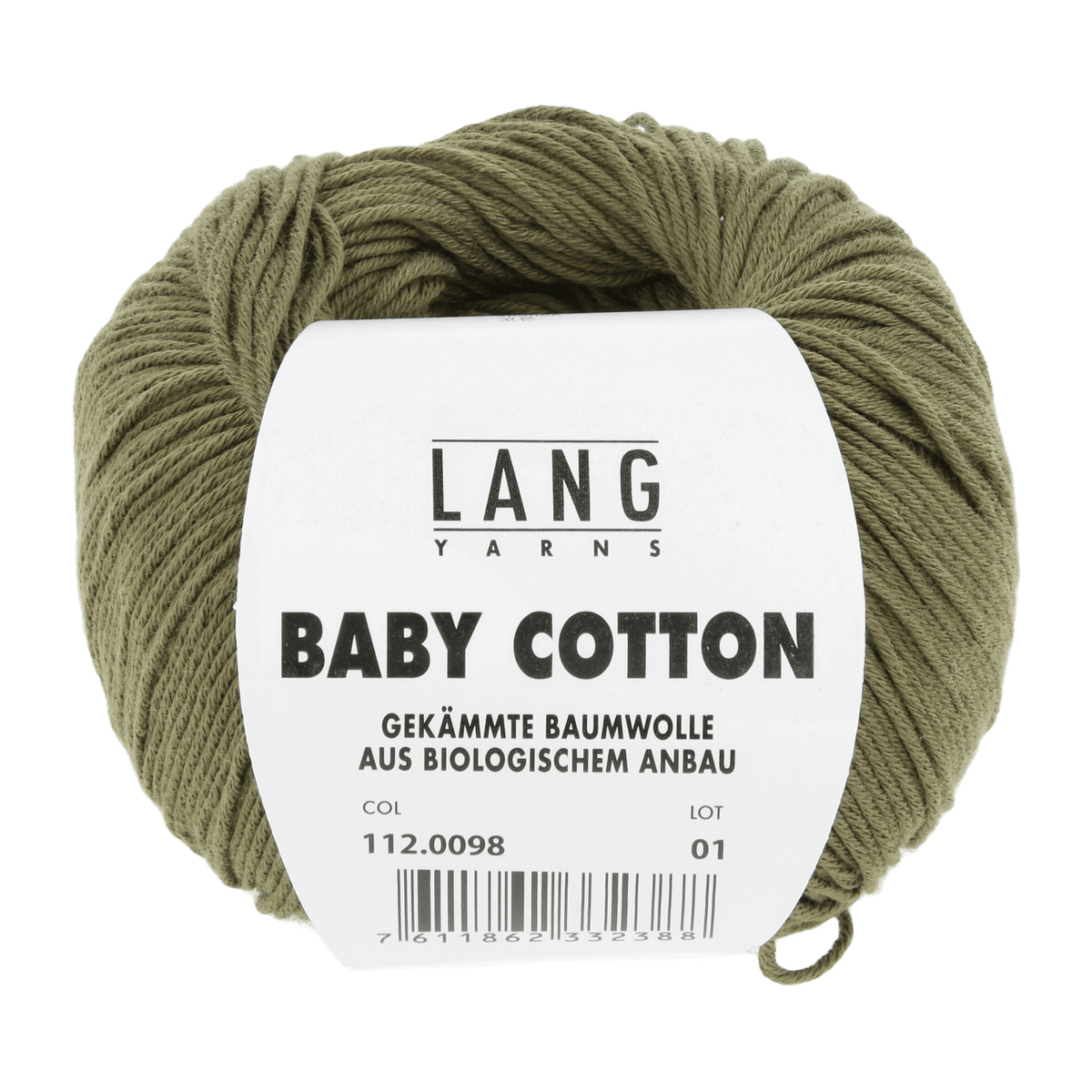 Lang Yarns Sock Yarn Olive LANGYARNS | Baby Yarn | Baby Cotton | 4-Ply | 112