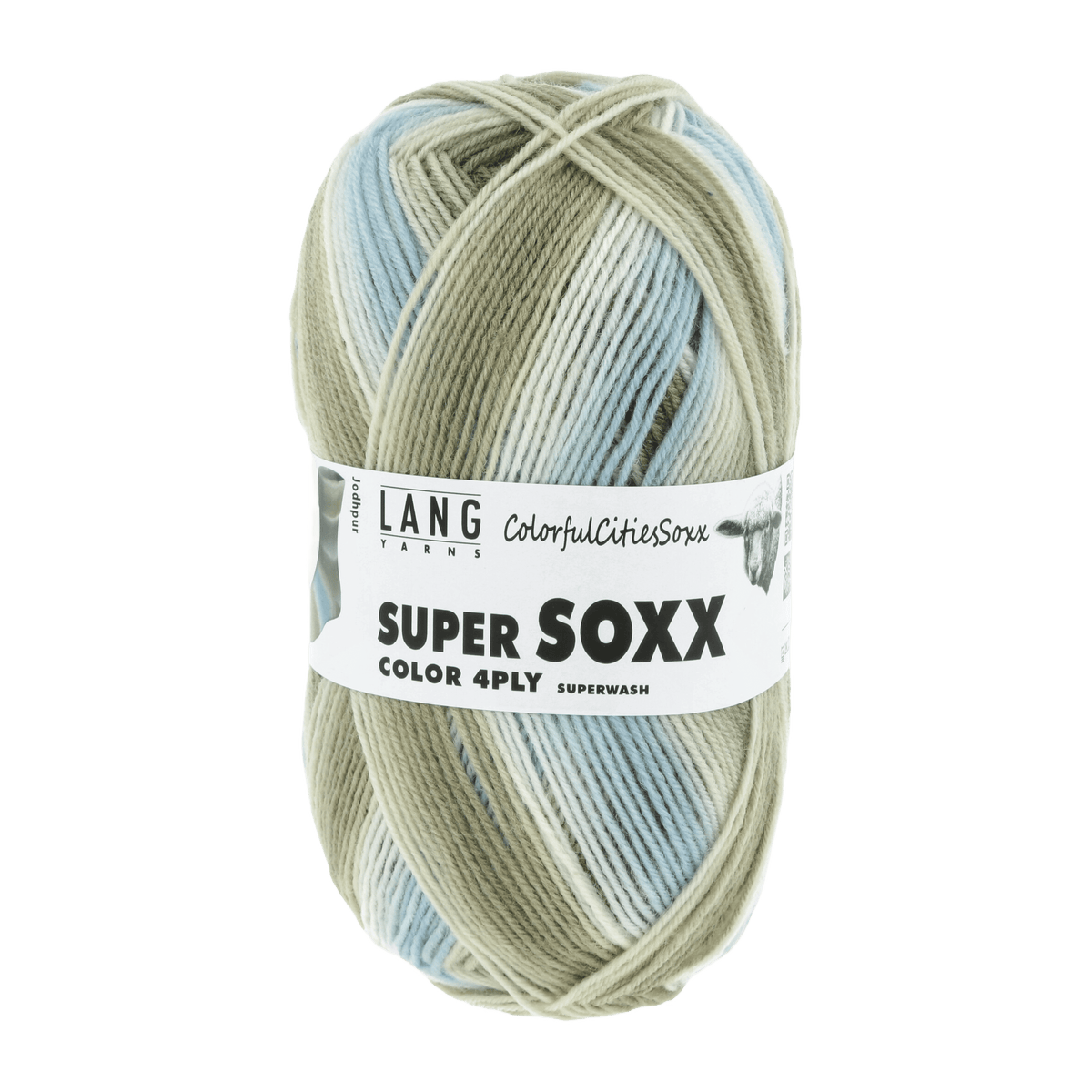Lang Yarns Sock Yarn Olive / Light Blue / Grey - Jodhpur LANGYARNS | Sock Yarn | SUPER SOXX COLOUR | 4-Ply | 901