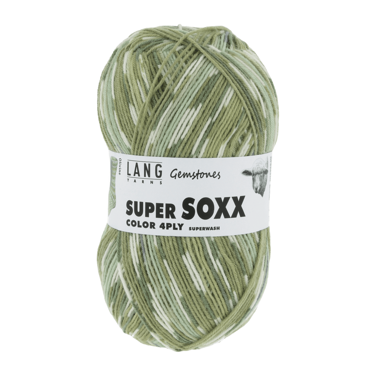 Lang Yarns Sock Yarn Olive - Olivine LANGYARNS | Sock Yarn | SUPER SOXX COLOUR | 4-Ply | 901