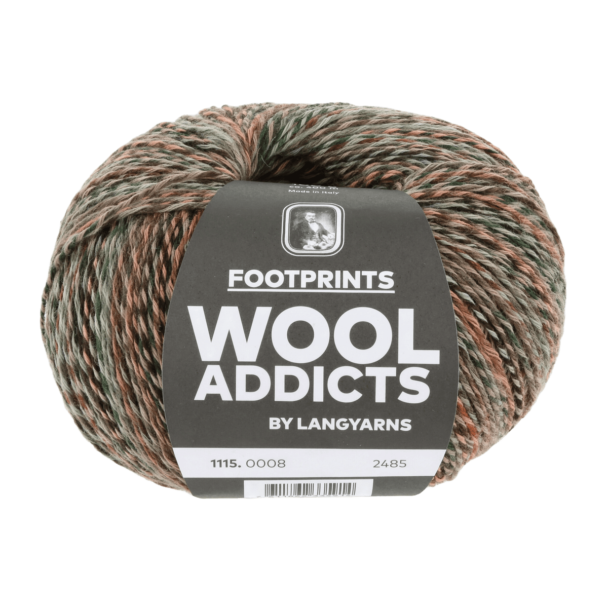 Lang Yarns Sock Yarn Orange / Green / Brown LANGYARNS | WOOL ADDICTS | Sock Yarn | FOOTPRINTS | 4-Ply | 1115