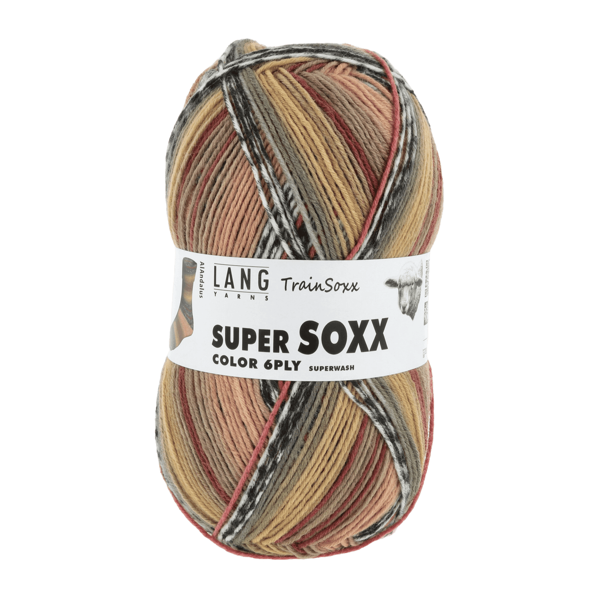 Lang Yarns Sock Yarn Orange LANGYARNS | Sock Yarn | SUPER SOXX COLOUR | 6-Ply | 910