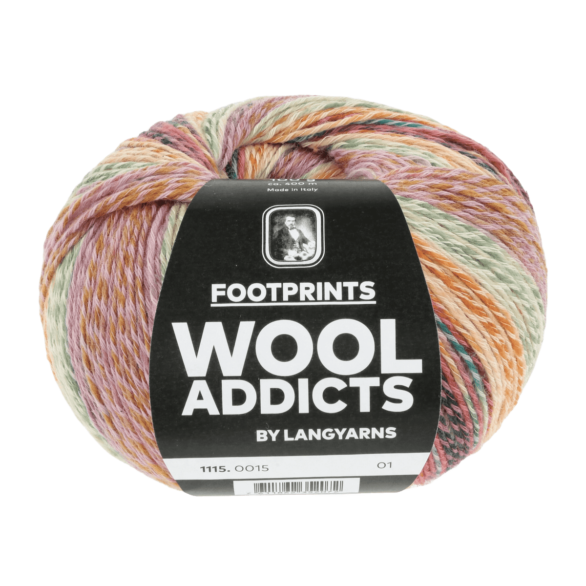 Lang Yarns Sock Yarn Orange / Lilac / Green LANGYARNS | WOOL ADDICTS | Sock Yarn | FOOTPRINTS | 4-Ply | 1115