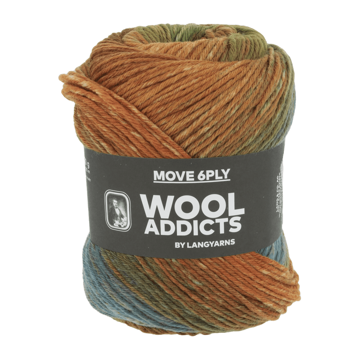 Lang Yarns Sock Yarn Orange / Olive / Brown / Blue LANGYARNS | WOOLADDICTS | Sock Yarn | MOVE | 6-Ply | 1146