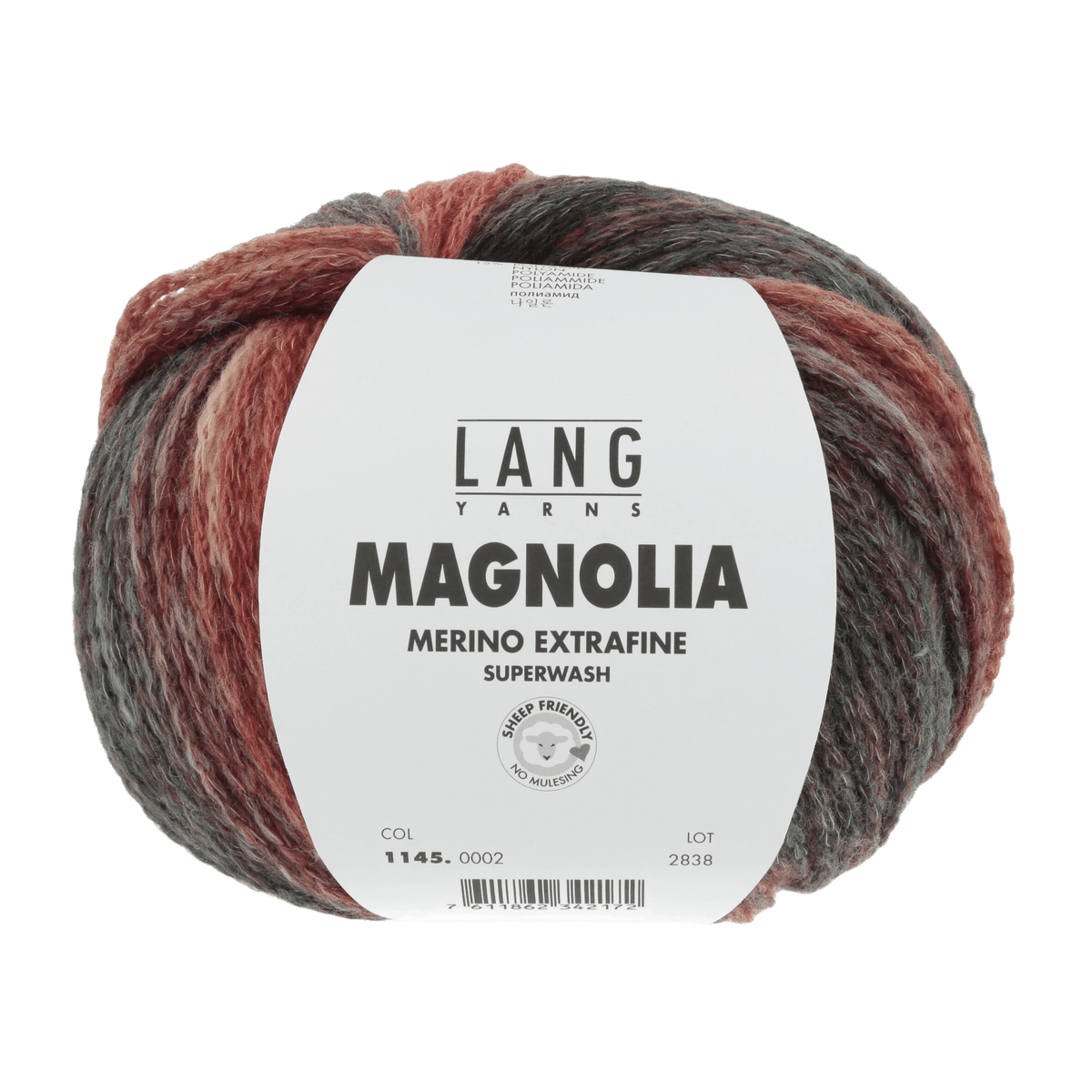 Lang Yarns Sock Yarn Orange / Red / Grey LANGYARNS | Magnolia | Worsted | 1145