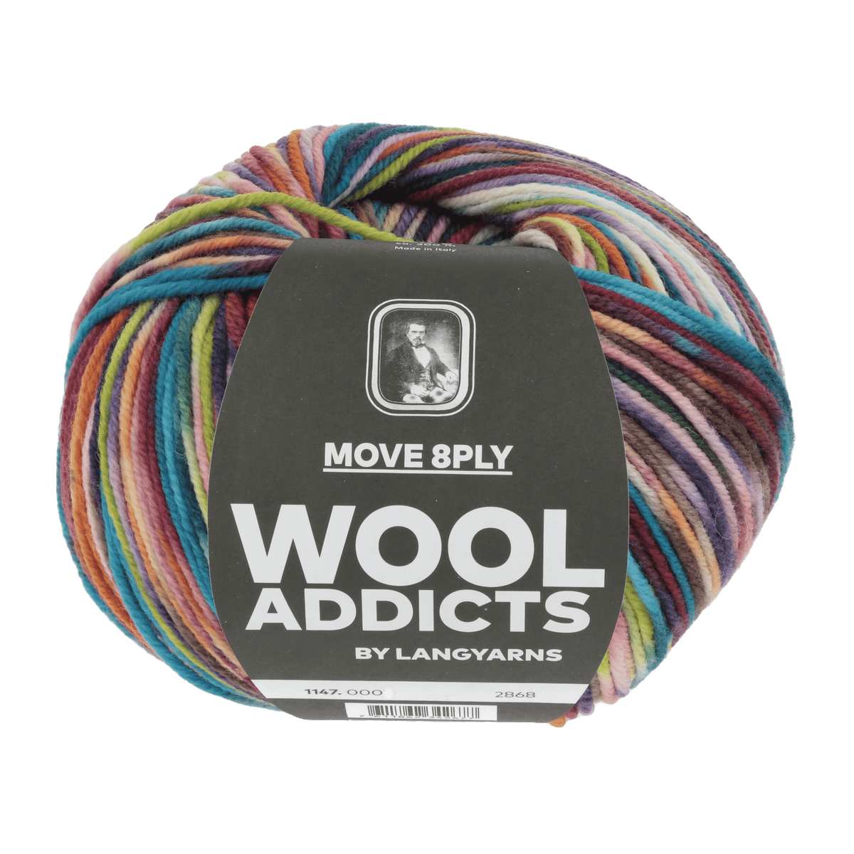 Lang Yarns Sock Yarn Orange / Turquoise / Red LANGYARNS | WOOL ADDICTS | Sock Yarn | MOVE | 8-Ply | 1147