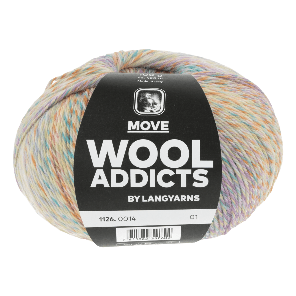 Lang Yarns Sock Yarn Orange / Turquoise / Yellow / Lilac LANGYARNS | WOOLADDICTS | Sock Yarn | MOVE | 4-Ply | 1126
