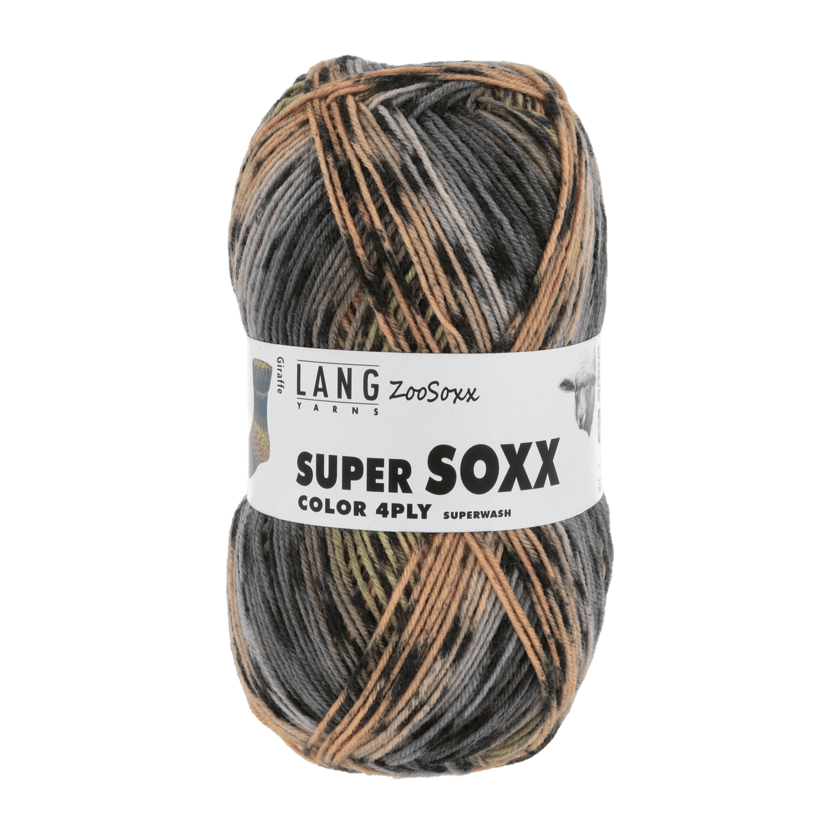 Lang Yarns Sock Yarn Orange / Yellow - Giraffe LANGYARNS | Sock Yarn | SUPER SOXX COLOUR | 4-Ply | 901