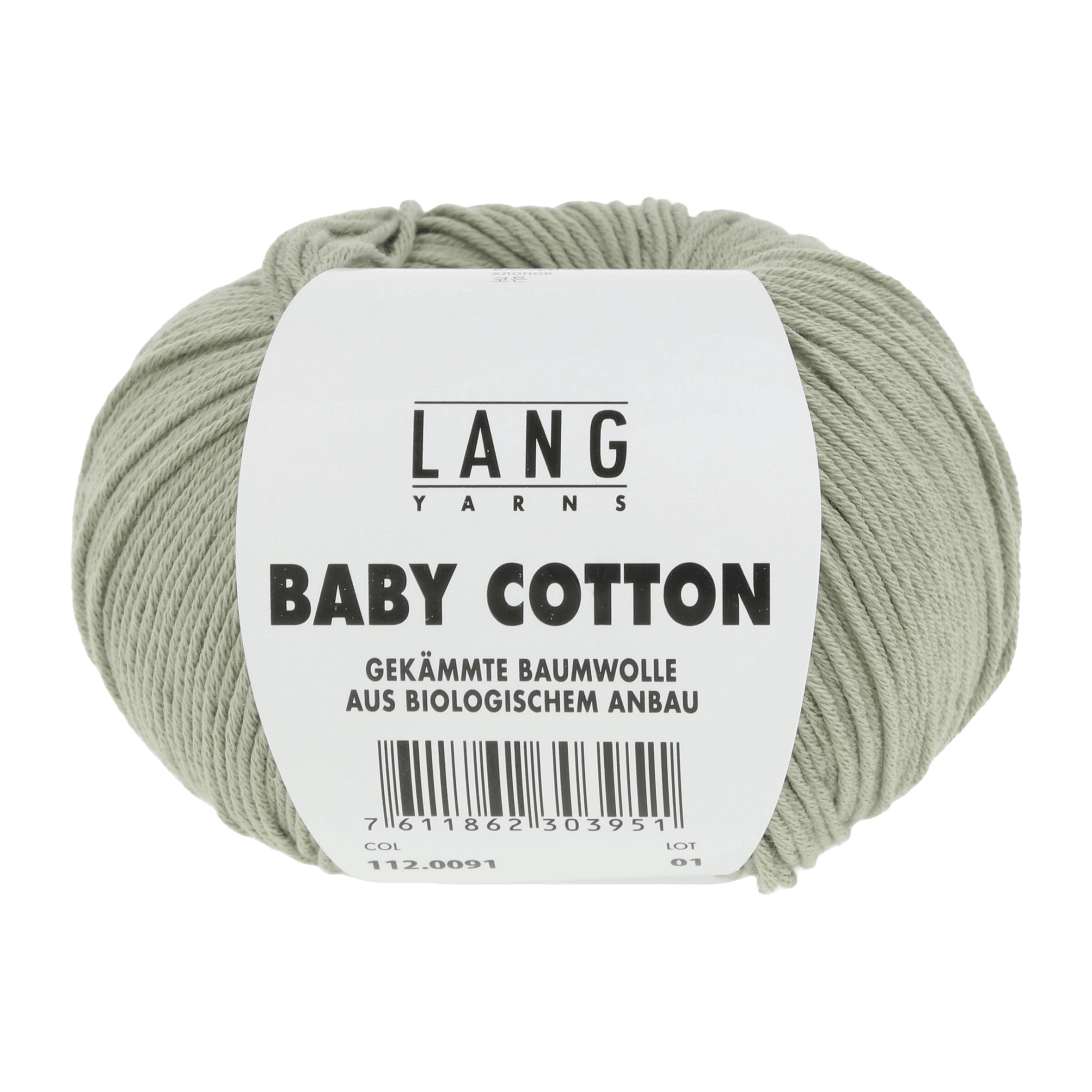 Lang Yarns Sock Yarn Pastel Green LANGYARNS | Baby Yarn | Baby Cotton | 4-Ply | 112