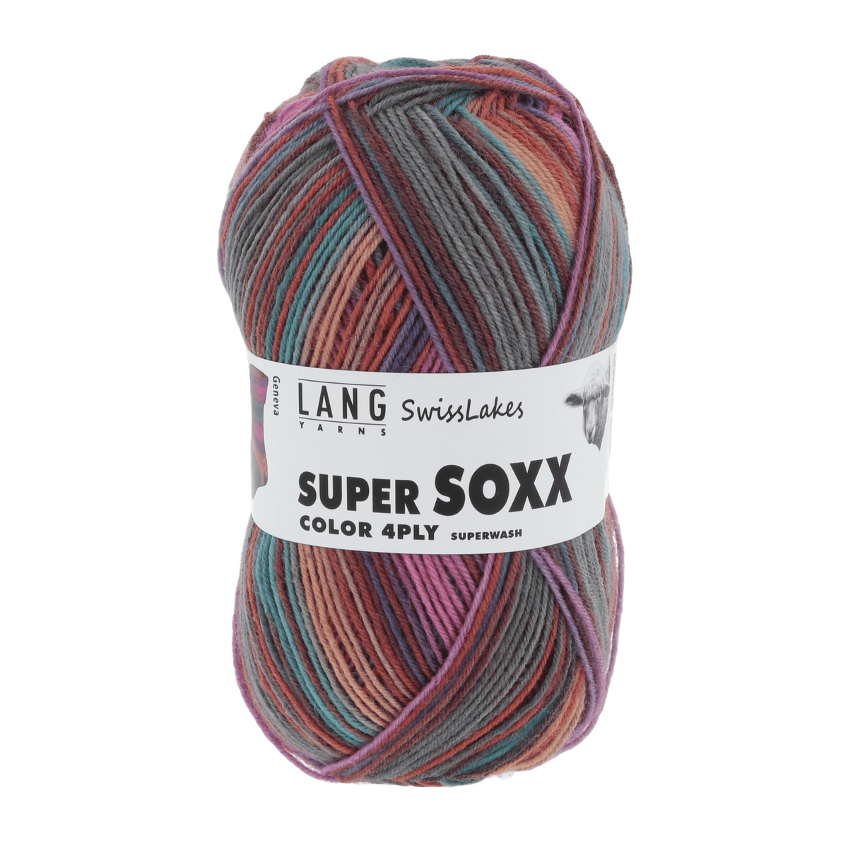 Lang Yarns Sock Yarn Pink / Atlantic - Geneva LANGYARNS | Sock Yarn | SUPER SOXX COLOUR | 4-Ply | 901