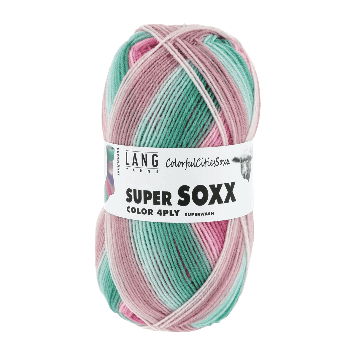 Lang Yarns Sock Yarn Pink / Atlantic / Lilac - Buenos Aires LANGYARNS | Sock Yarn | SUPER SOXX COLOUR | 4-Ply | 901