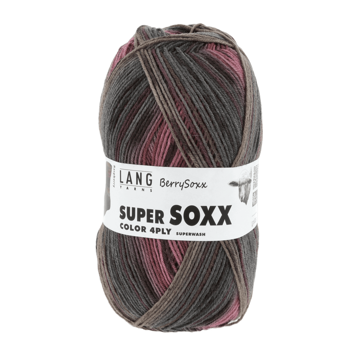 Lang Yarns Sock Yarn Pink / Brown - Raspberry LANGYARNS | Sock Yarn | SUPER SOXX COLOUR | 4-Ply | 901