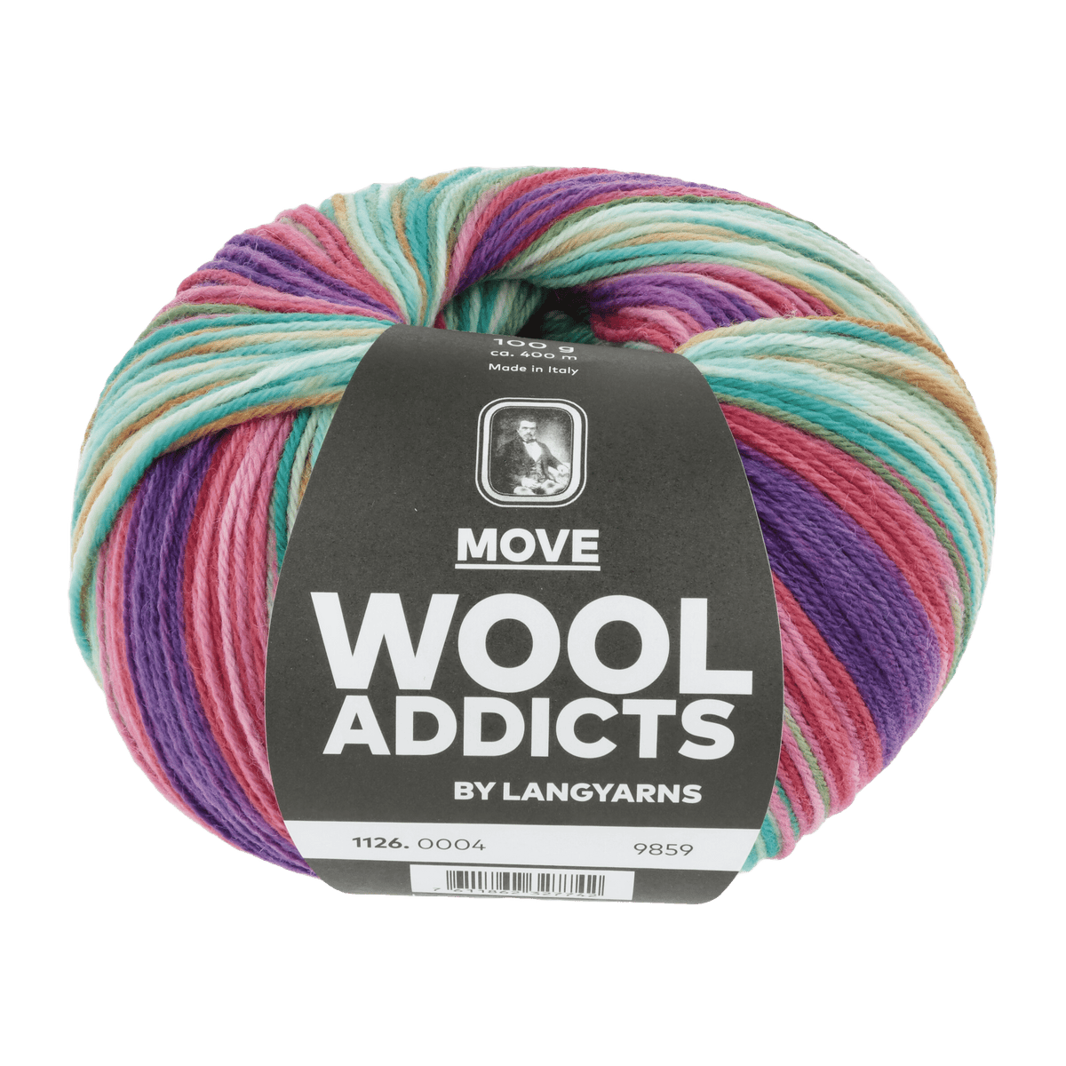 Lang Yarns Sock Yarn Purple / Pink / Turquoise LANGYARNS | WOOL ADDICTS | Sock Yarn | MOVE | 4-Ply | 1126