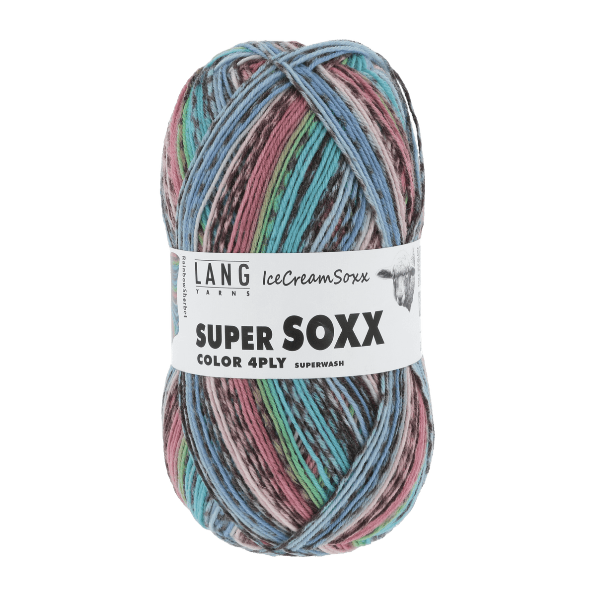 Lang Yarns Sock Yarn Rainbow - Rainbow Sherbert LANGYARNS | Sock Yarn | SUPER SOXX COLOUR | 4-Ply | 901