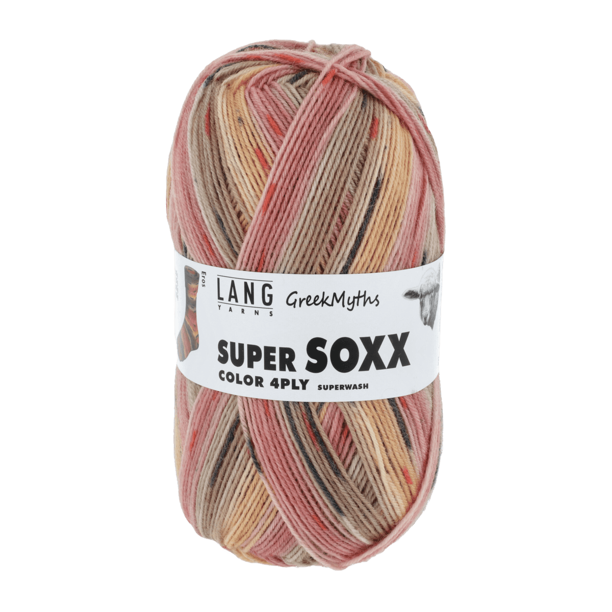 Lang Yarns Sock Yarn Red / Orange - Eros LANGYARNS | Sock Yarn | SUPER SOXX COLOUR | 4-Ply | 901