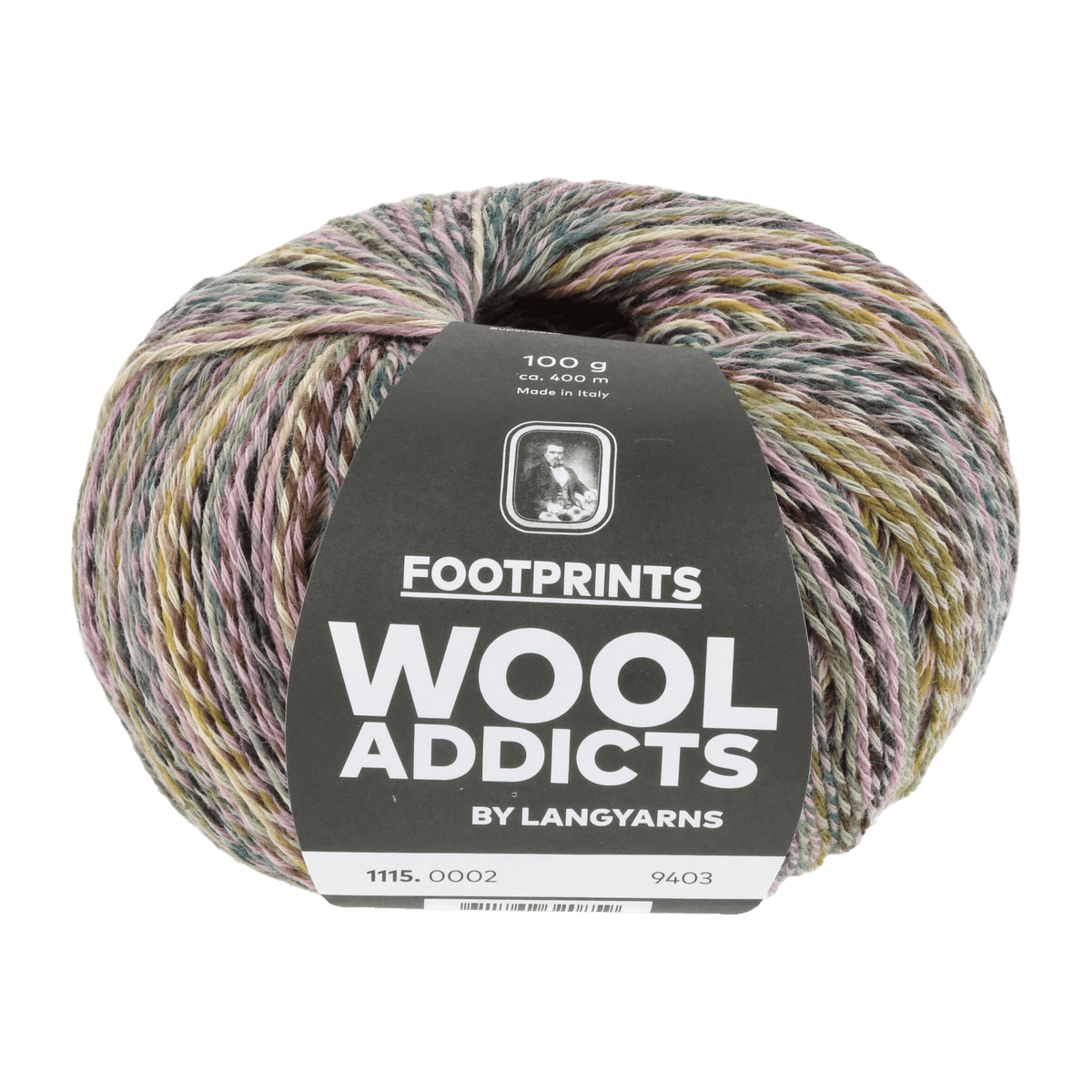 Lang Yarns Sock Yarn Rose / Green LANGYARNS | WOOL ADDICTS | Sock Yarn | FOOTPRINTS | 4-Ply | 1115