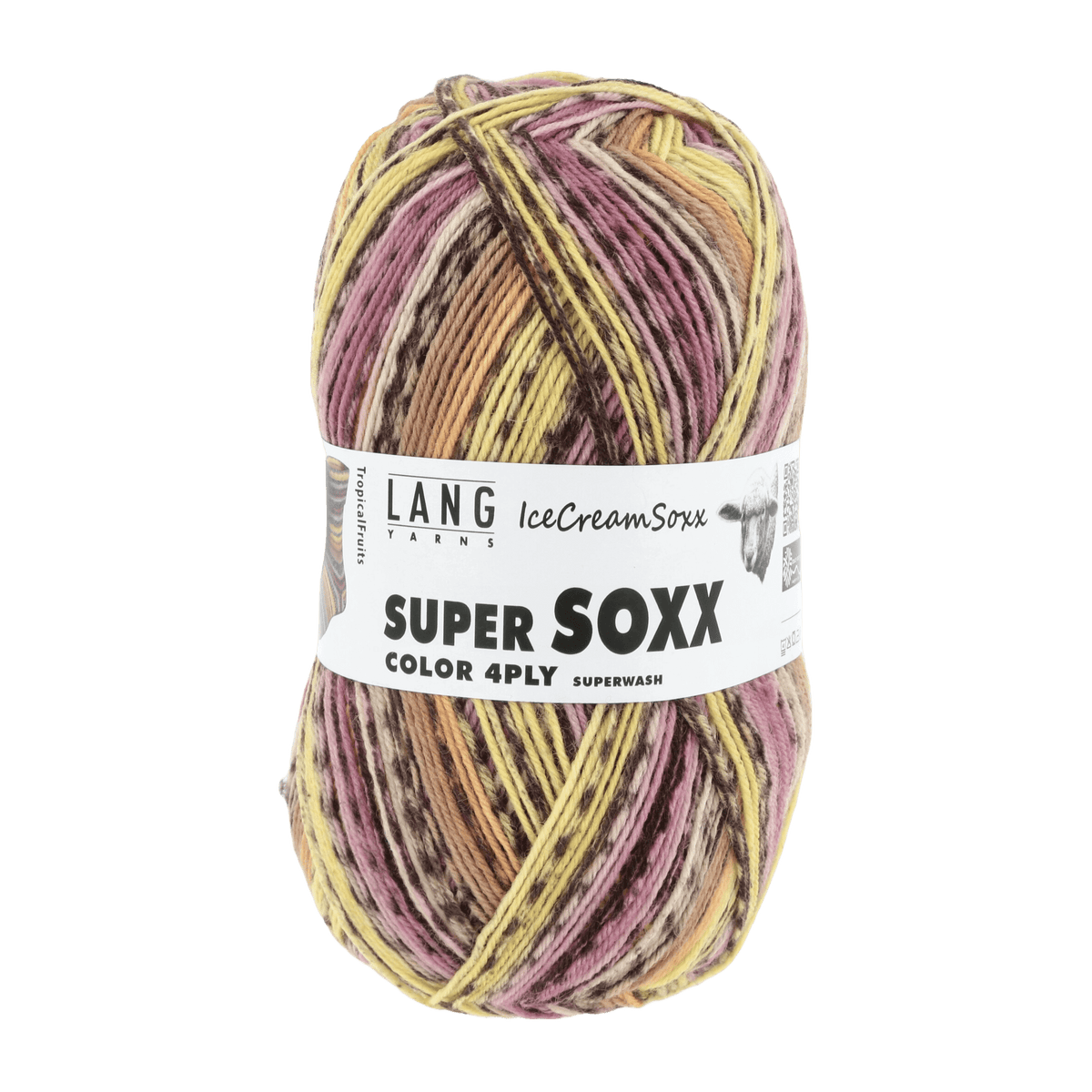 Lang Yarns Sock Yarn Rose / Yellow - Tropical Fruits LANGYARNS | Sock Yarn | SUPER SOXX COLOUR | 4-Ply | 901