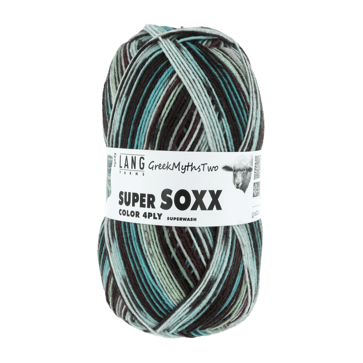 Lang Yarns Sock Yarn Turquoise / Green / Grey - Apollo LANGYARNS | Sock Yarn | SUPER SOXX COLOUR | 4-Ply | 901