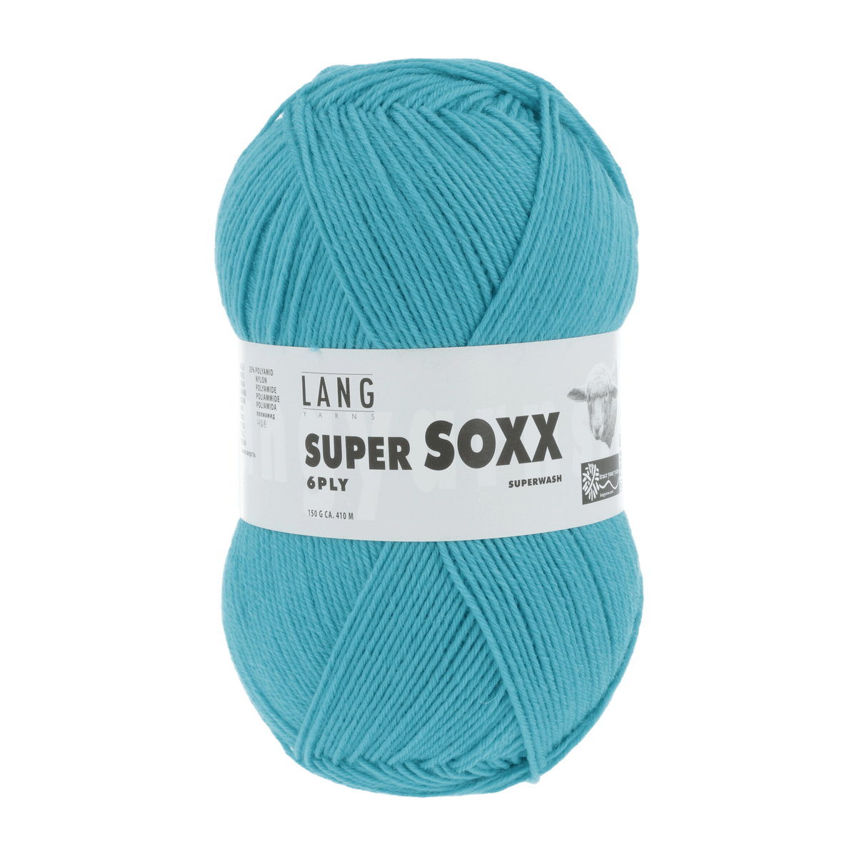 Lang Yarns Sock Yarn Turquoise LANGYARNS | Sock Yarn | SUPER SOXX | 6-Ply | 907