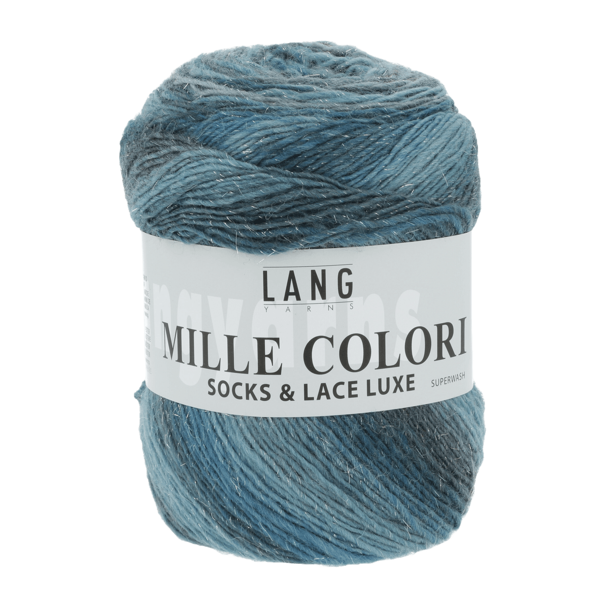 Lang Yarns Sock Yarn Turquoise / Petrol - Silver LANGYARNS | Sock Yarn | MILLE COLORI SOCKS & LACE LUXE | 859