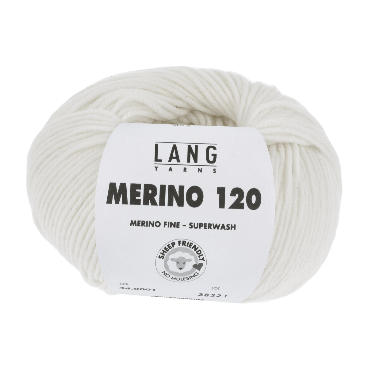 Lang Yarns Sock Yarn White LANGYARNS | Merino 120 | DK | 34