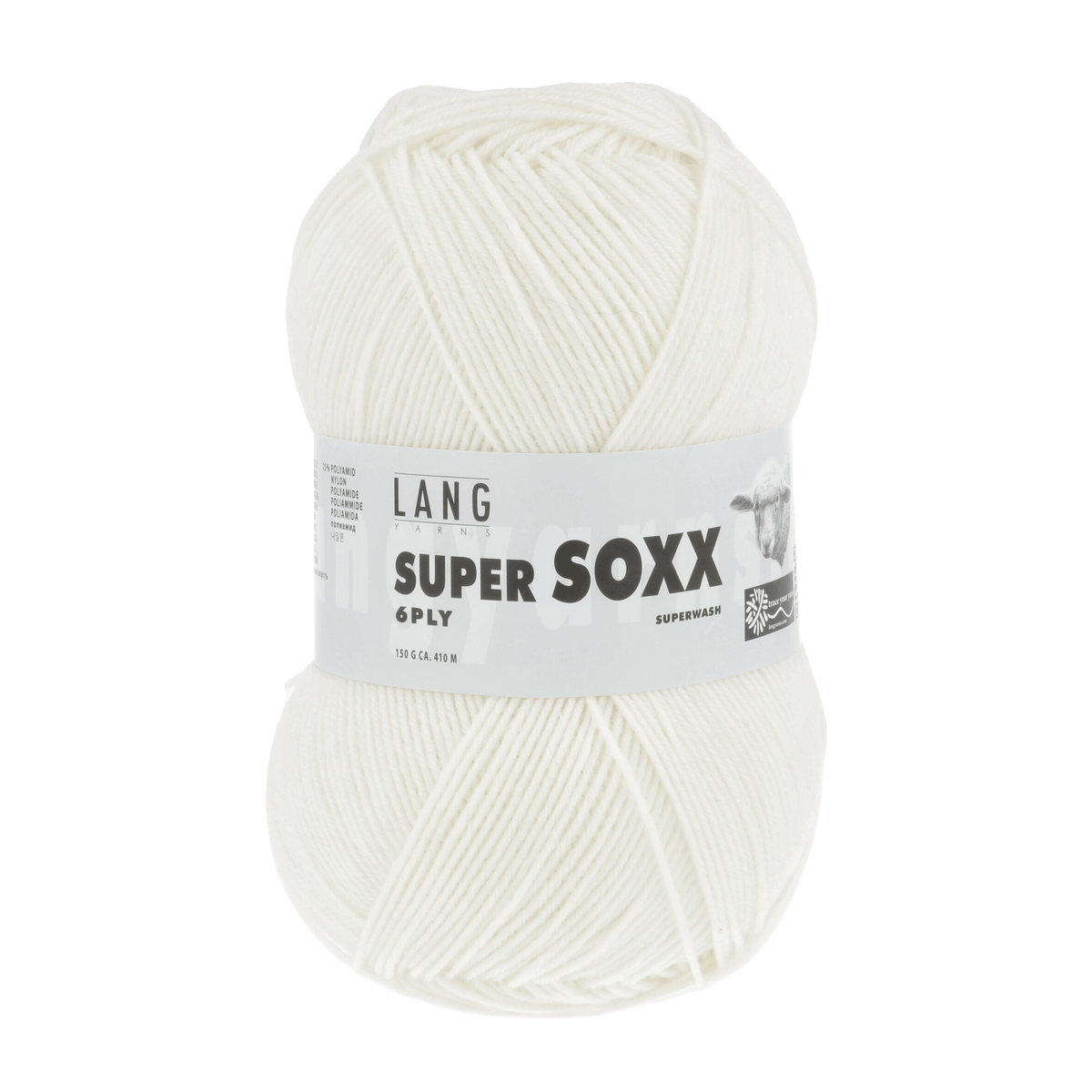 Lang Yarns Sock Yarn White LANGYARNS | Sock Yarn | SUPER SOXX | 6-Ply | 907