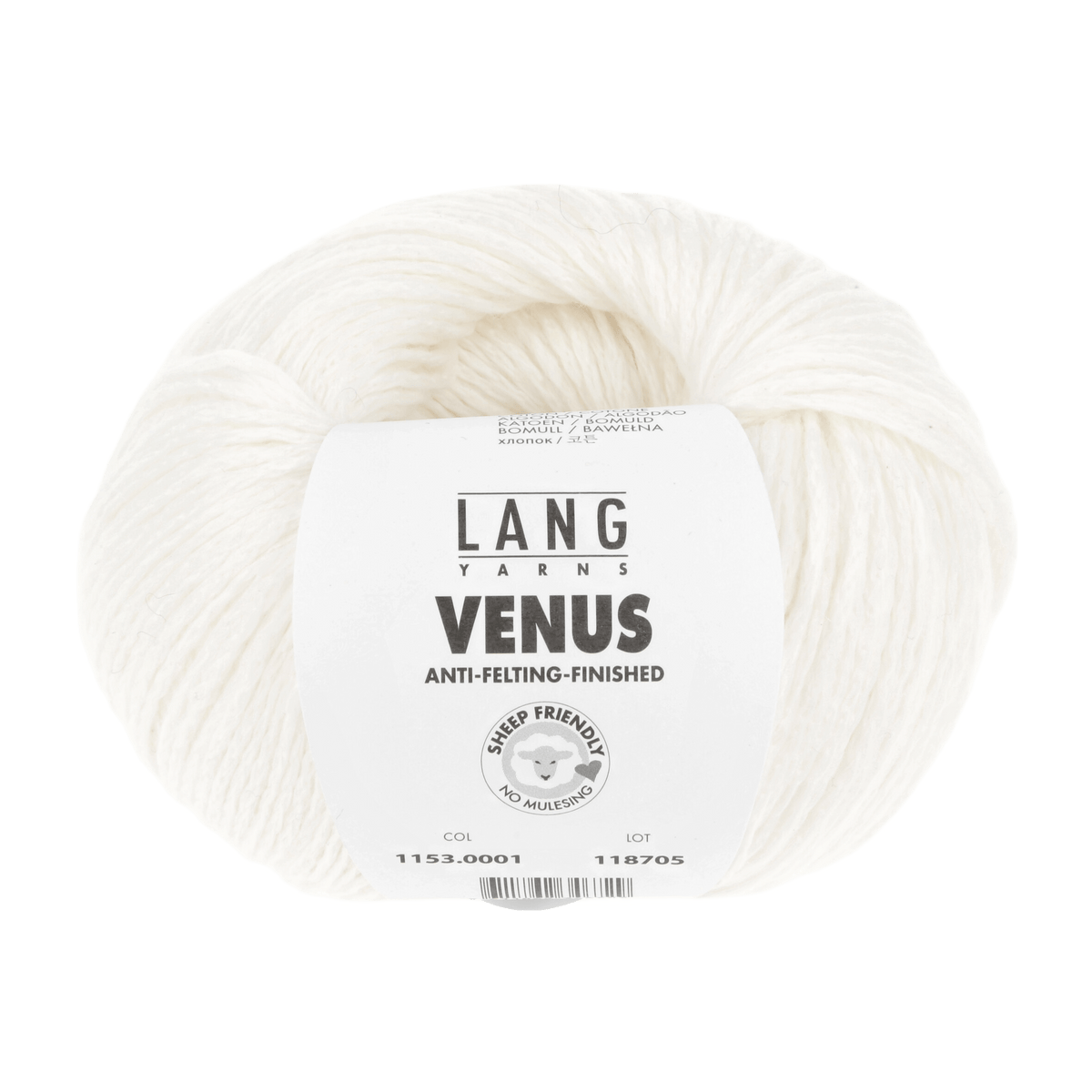 Lang Yarns Sock Yarn White LANGYARNS | Venus | DK | 1153