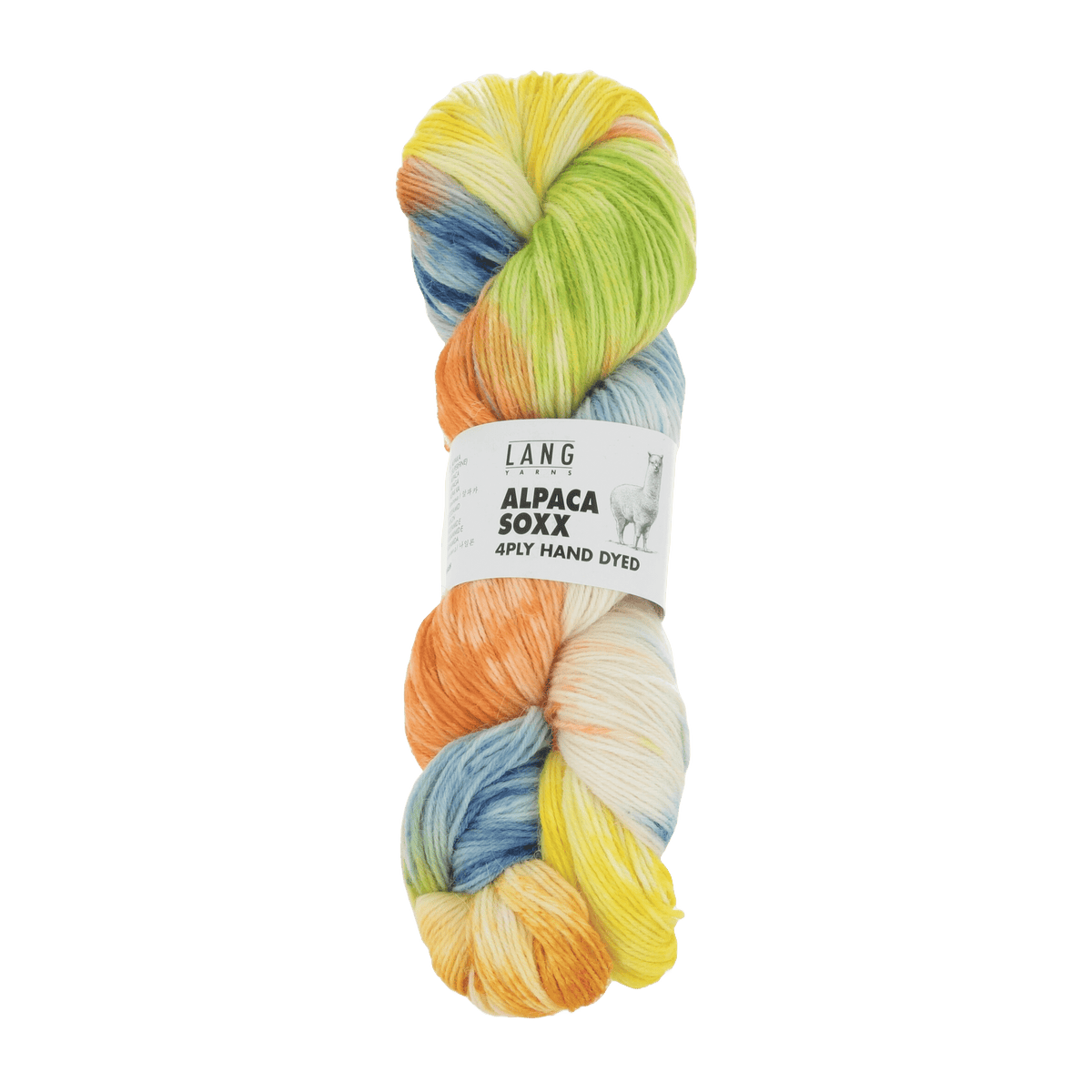 Lang Yarns Sock Yarn Yellow / Orange / Blue LANGYARNS | Sock Yarn | Alpaca Soxx | 4-Ply | Hand-Dyed | 1132