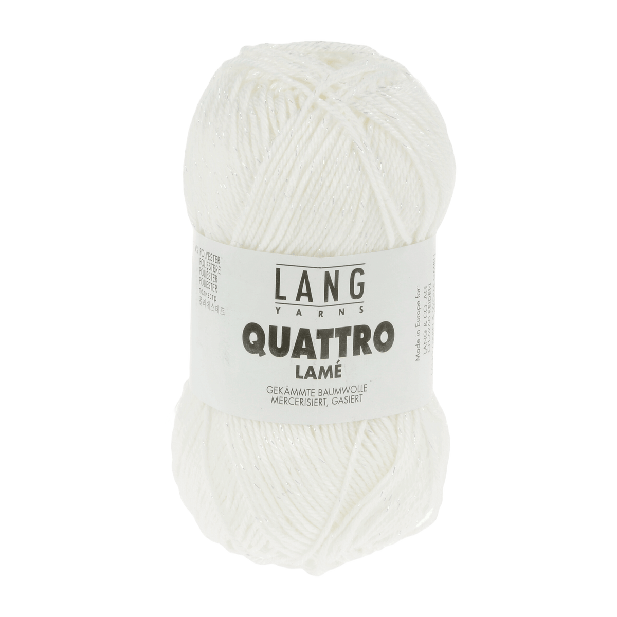 Lang Yarns Summer Yarns White LANGYARNS | Quattro Lamé | Sport | 1133