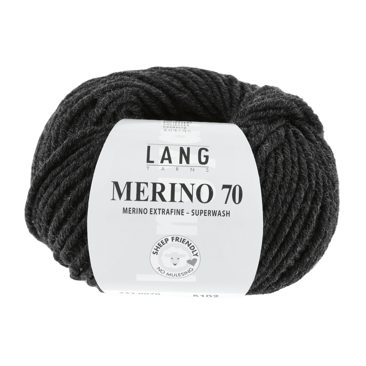 Lang Yarns Yarn Anthracite Mélange LANGYARNS | Merino 70 | Chunky | 733