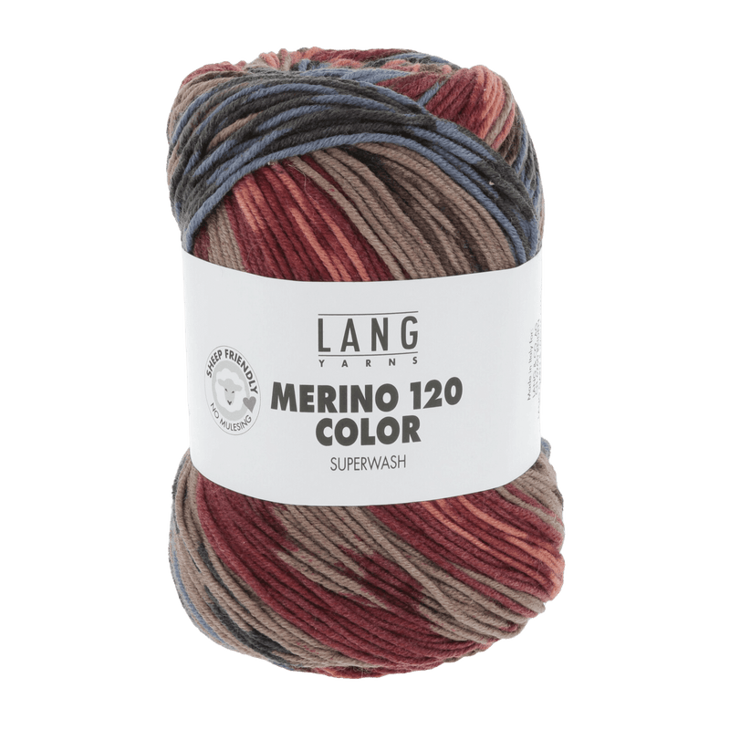 Lang Yarns Yarn Blue / Burgundy / Brown / Salmon LANGYARNS | Merino 120 Colour | Worsted / Aran | 47
