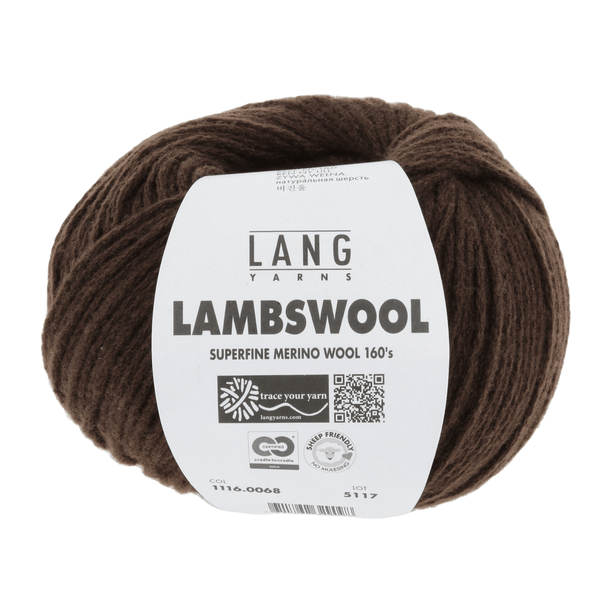 Lang Yarns yarn Dark Brown Mélange LANGYARNS | Lambswool | Worsted | 1116