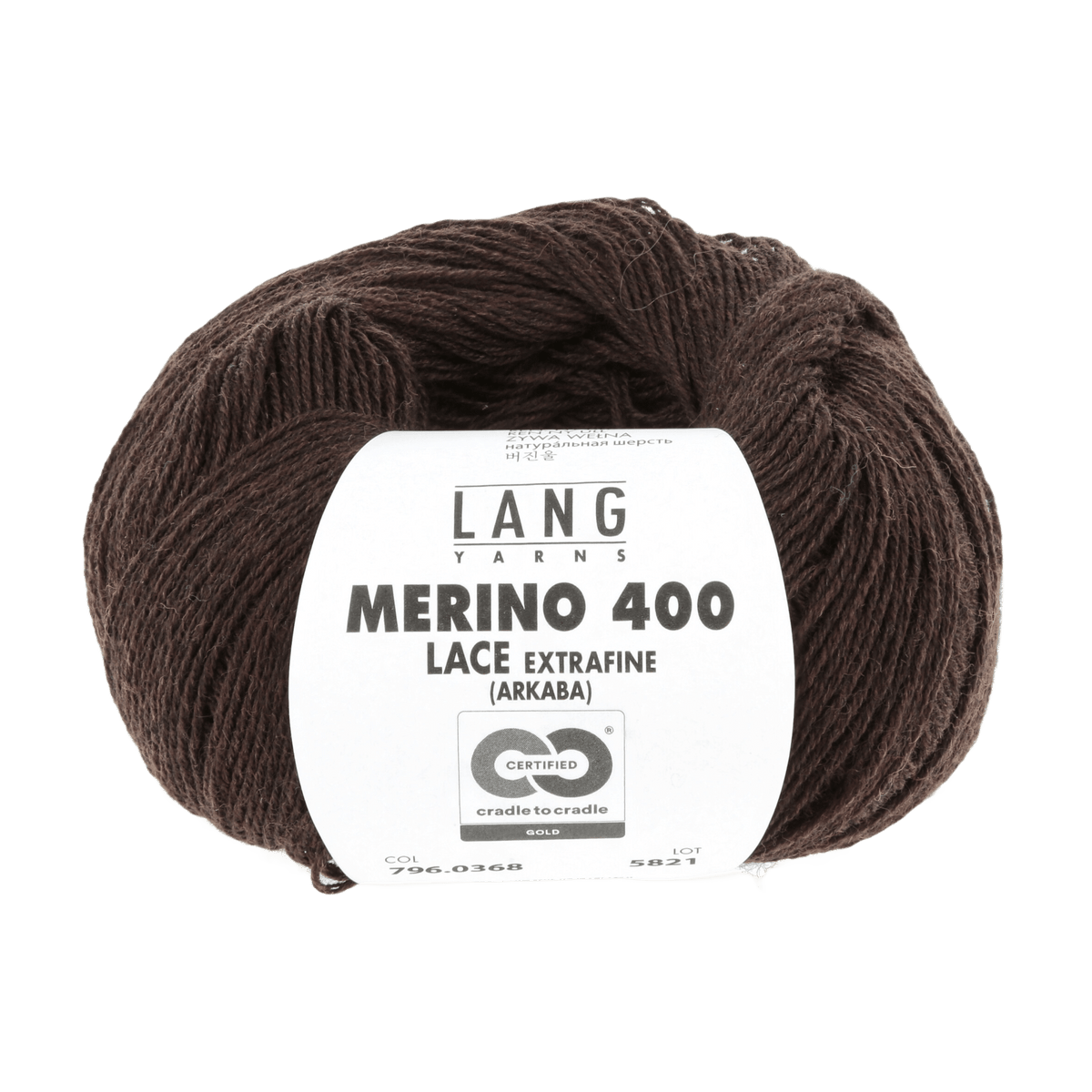 Lang Yarns Yarn Dark Brown Mélange LANGYARNS | Merino 400 Lace | Sock / Baby | 796